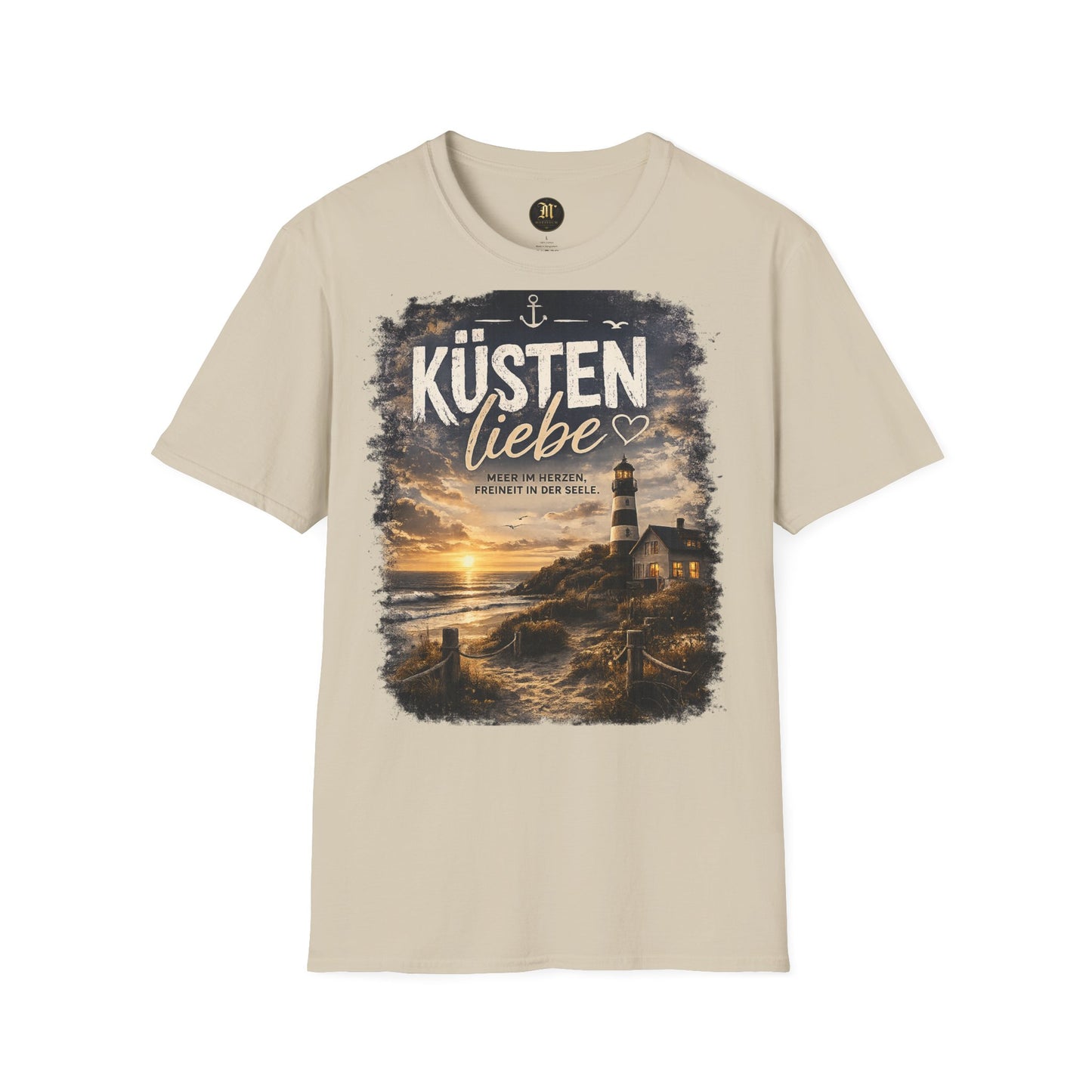 Küstenliebe Damen T-Shirt – Meer im Herzen, Freiheit in der Seele | Leuchtturm Strandshirt