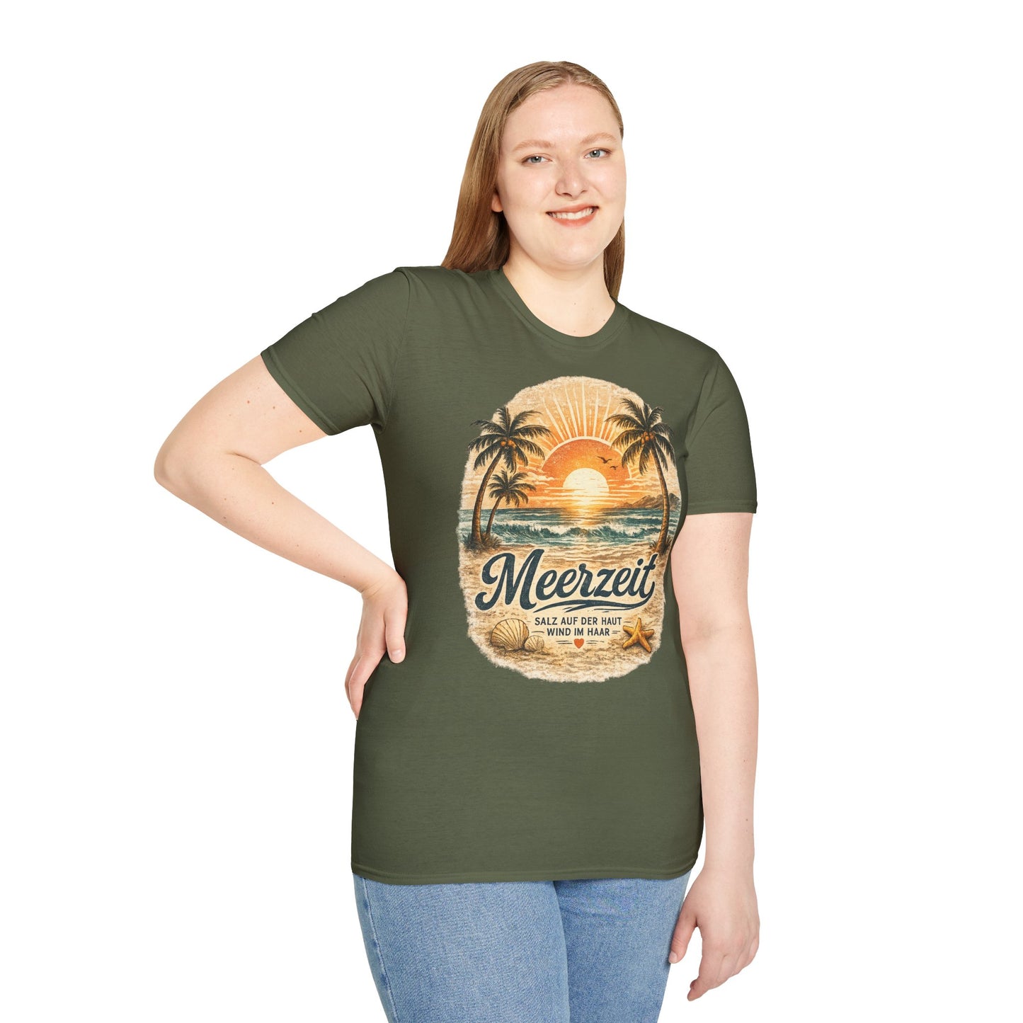 Meerzeit T-Shirt – Salz auf der Haut, Wind im Haar | Vintage Strand Shirt | Sommer Urlaub Meer Geschenk