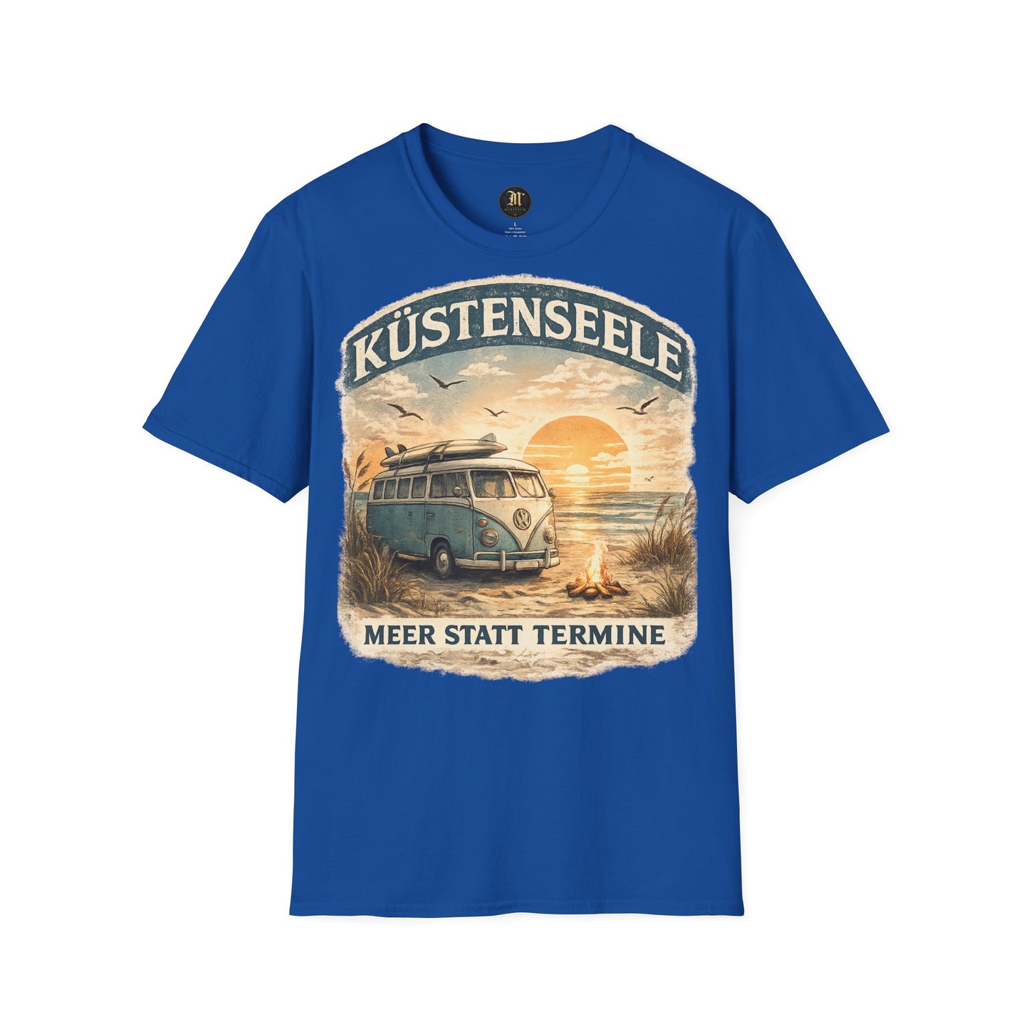 Küstenseele – Meer statt Termine | Vintage Camper Van Strand T-Shirt | Maritimes Unisex Shirt für Nordsee- & Ostsee-Fans