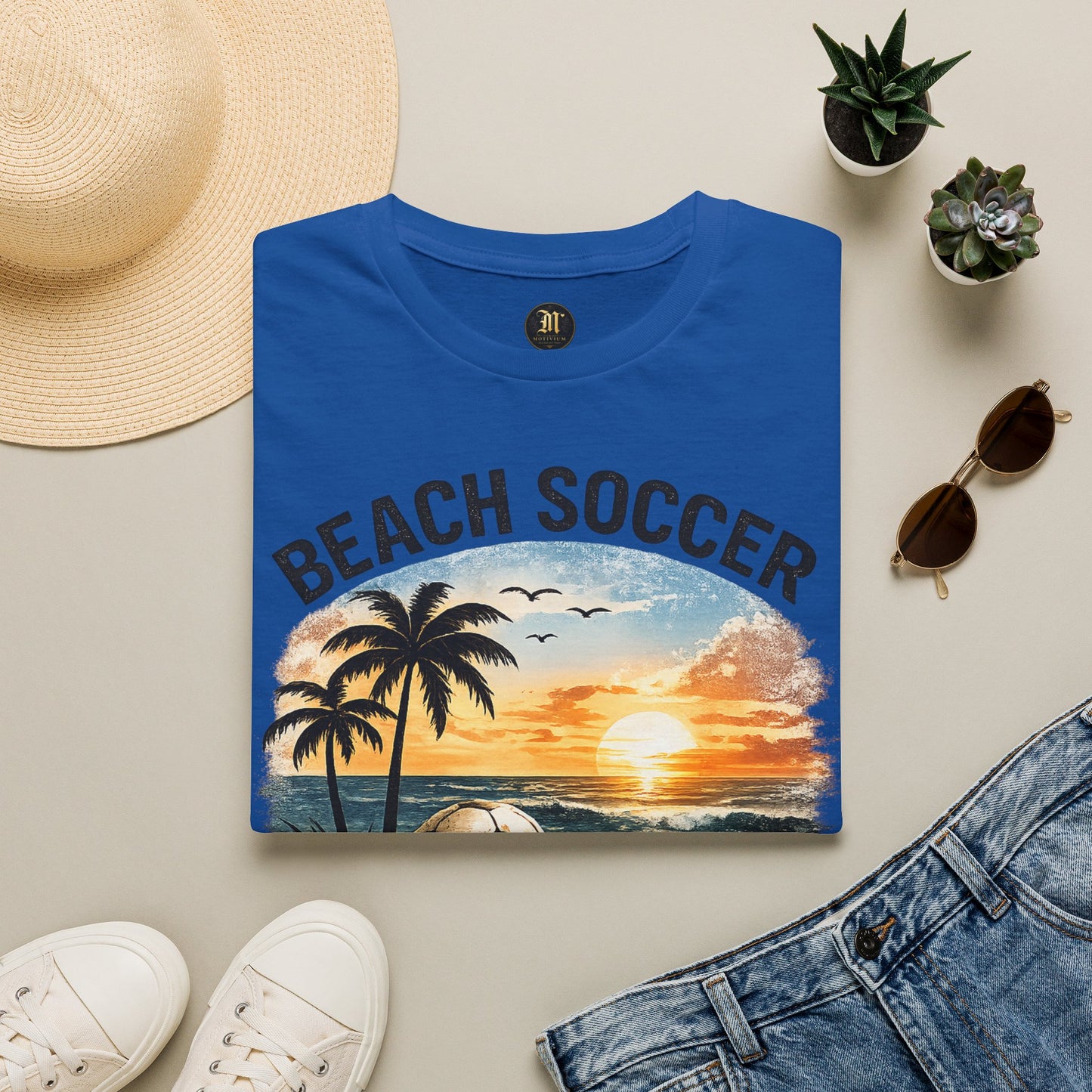 Beach Soccer – Good Vibes T-Shirt | Strandfußball & Sommer Feeling | High Tides & Good Times