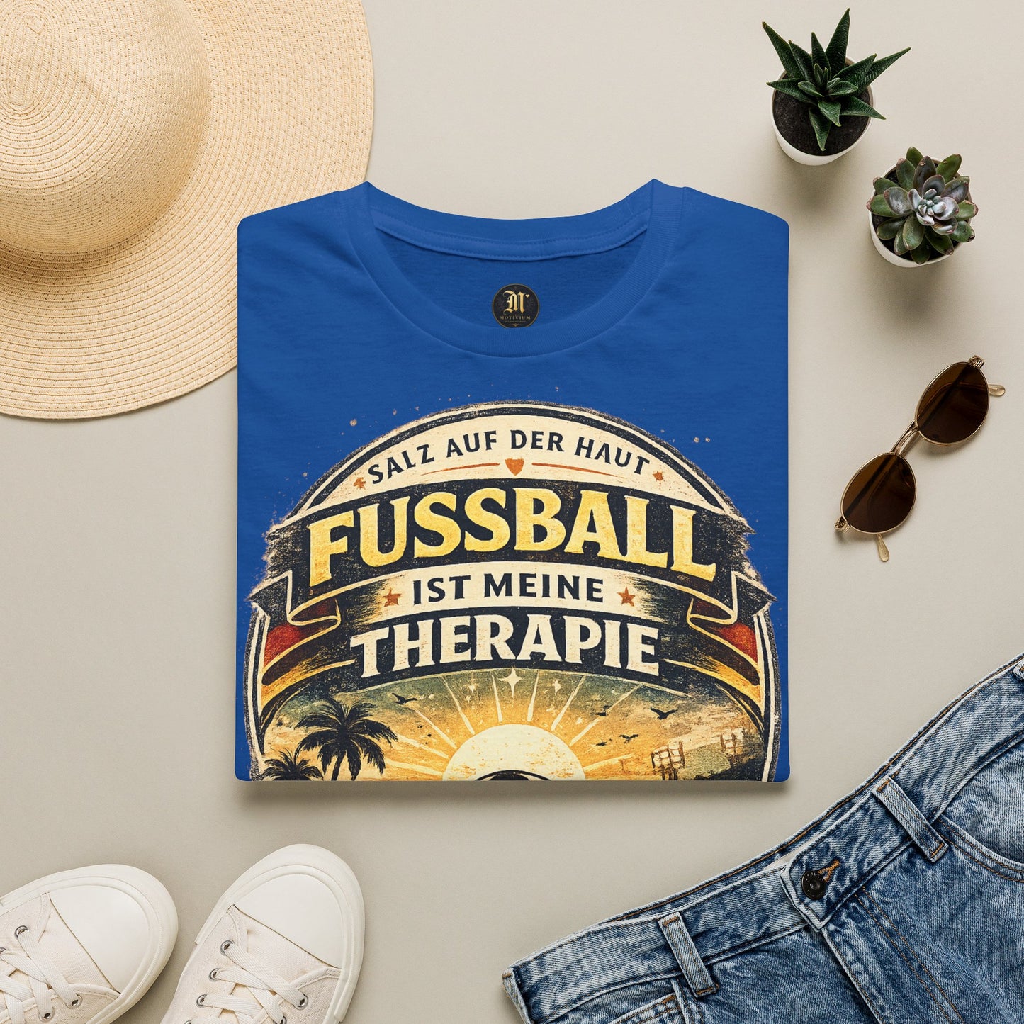 Fußball ist meine Therapie Shirt | Vintage Fußball Sommer Beach Lifestyle T-Shirt