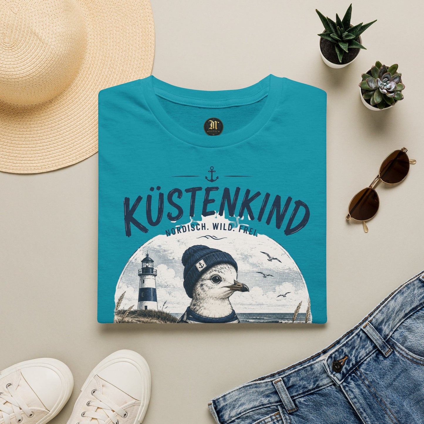 Küstenkind Möwe T-Shirt – Nordisch. Wild. Frei. | Maritimes Küstendesign für Nordsee- & Ostseefans