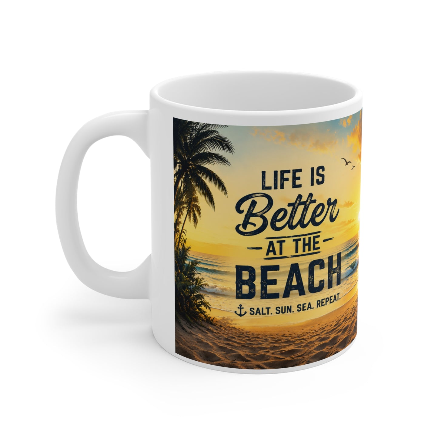 Life Is Better At The Beach – Retro Beach Van Panorama Kaffeetasse | Sommer & Vanlife Mug
