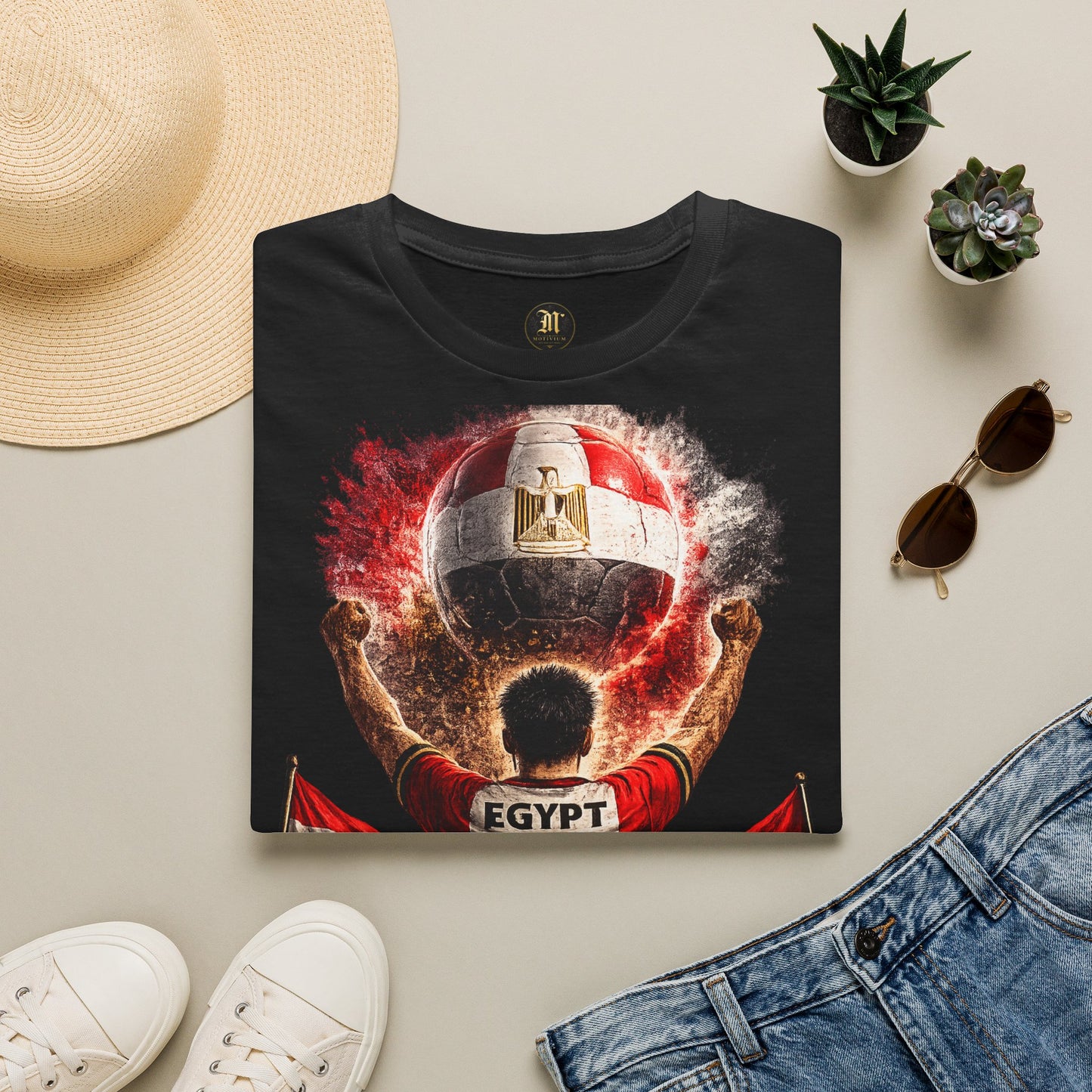 Ägypten Fußball Fan T-Shirt | Egypt Supporter Shirt | Egypt Fan Design | Fußball Fanartikel | Geschenk für Ägypten Fans