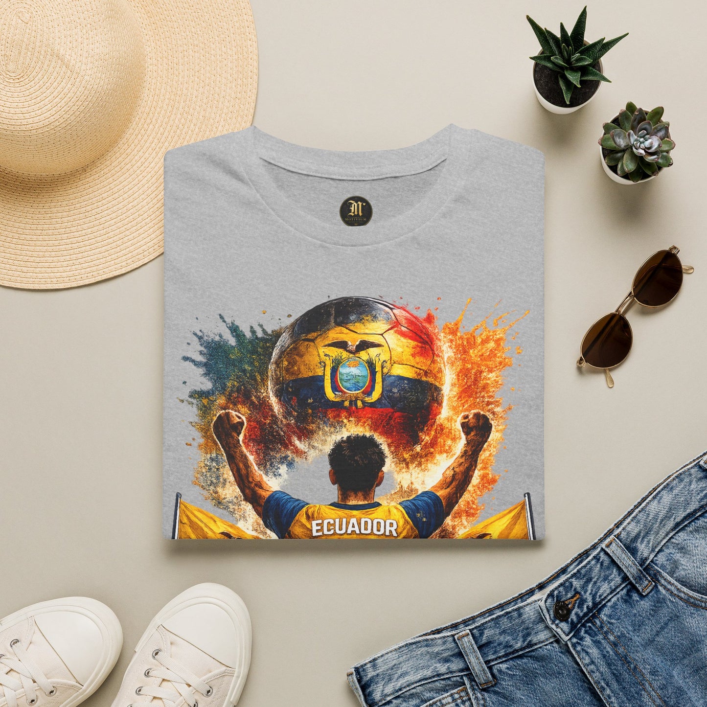 Ecuador Fußball Fan T-Shirt – Ecuador Flagge Supporter Design | Fußball Fanartikel | Geschenk für Fußballfans