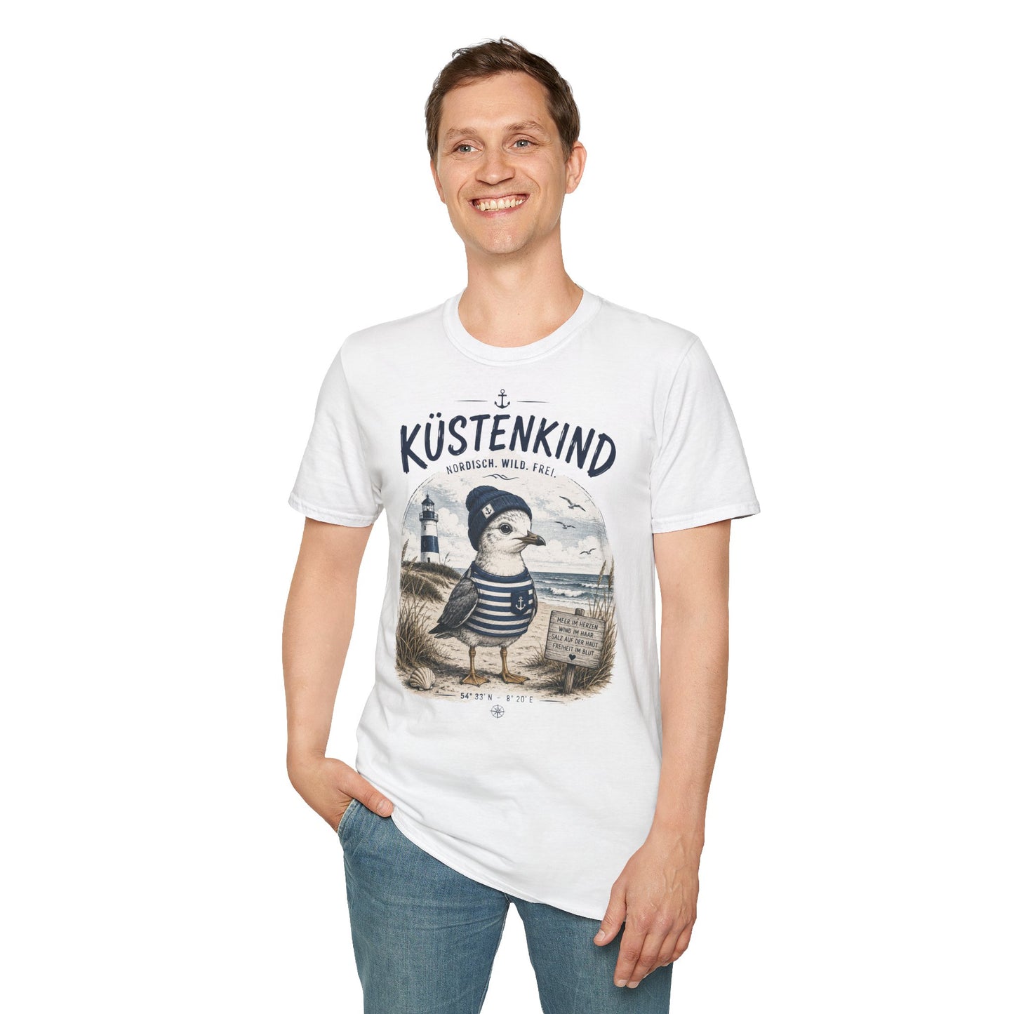Küstenkind Möwe T-Shirt – Nordisch. Wild. Frei. | Maritimes Küstendesign für Nordsee- & Ostseefans