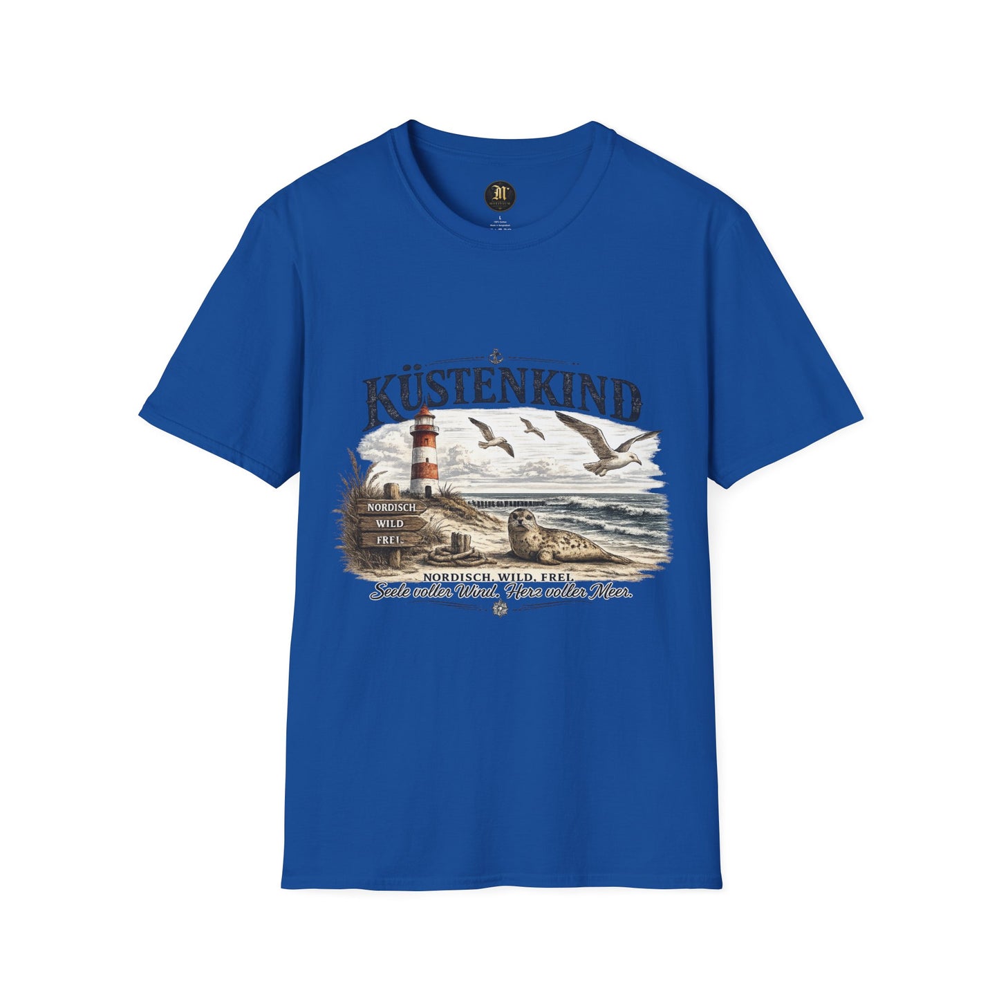🌊 Küstenkind – Nordisch. Wild. Frei. | Vintage Nordsee T-Shirt mit Robbe & Leuchtturm
