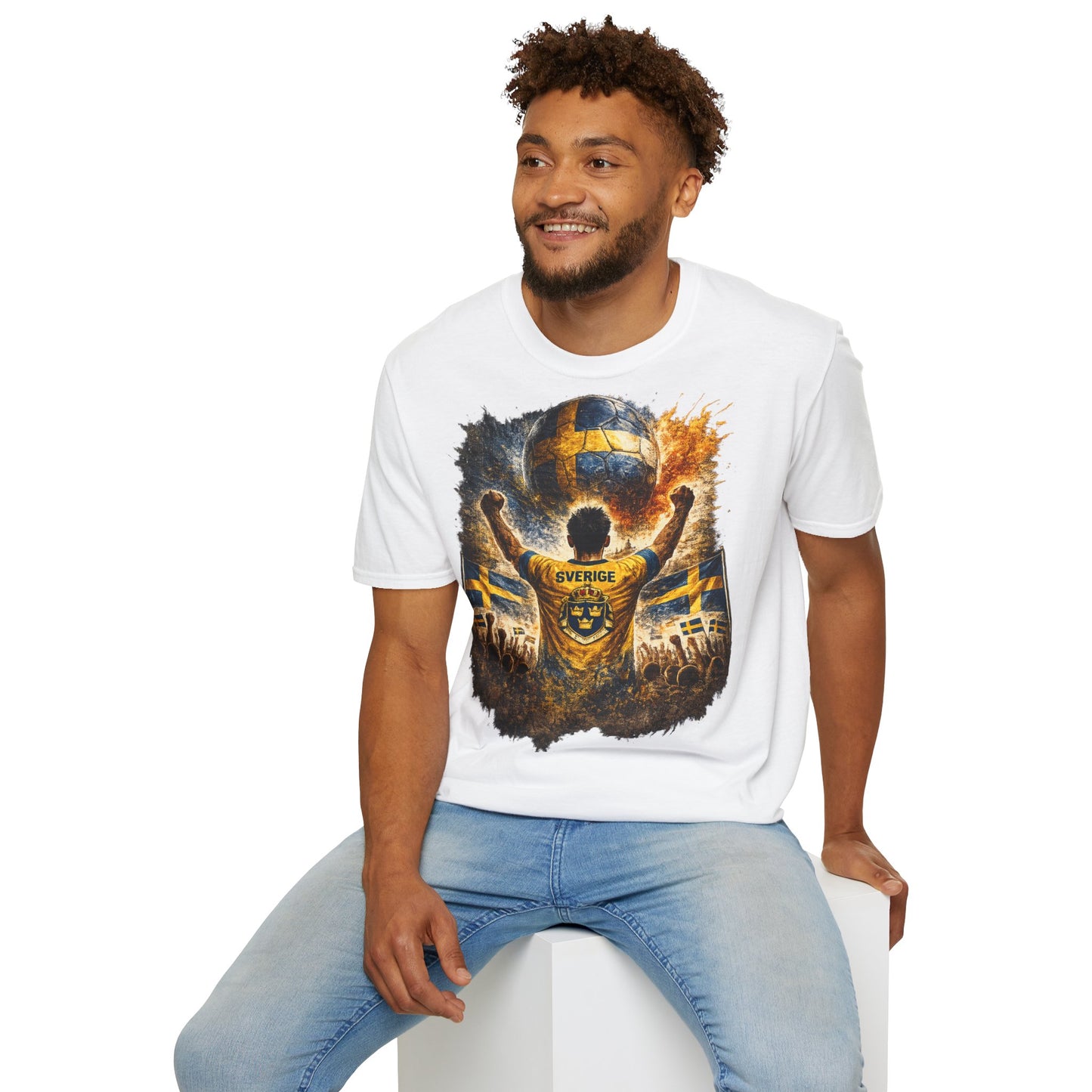 Schweden Fußball Fan T-Shirt – Schweden Flagge Supporter Design | Fußball Fanartikel | Geschenk für Fußballfans