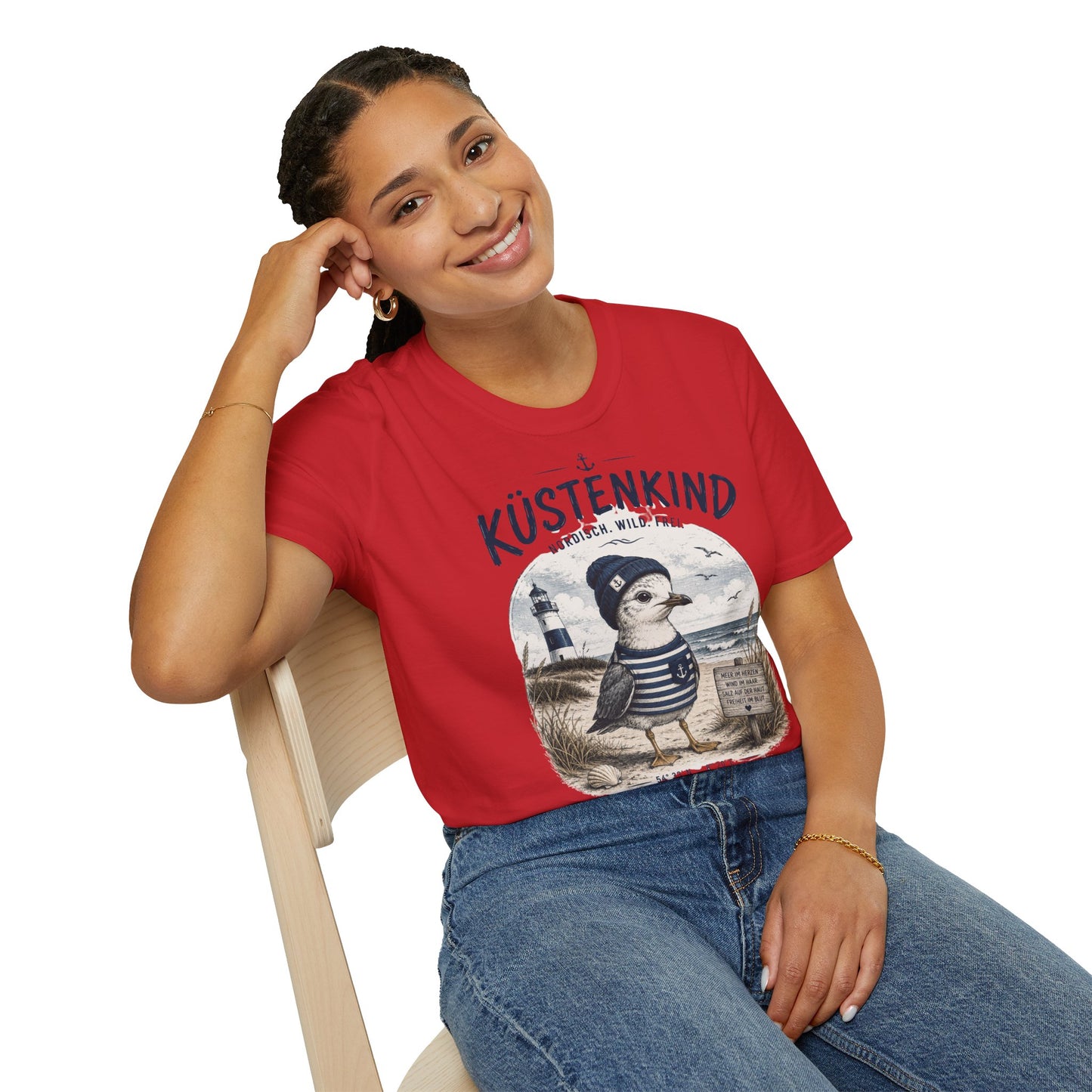 Küstenkind Möwe T-Shirt – Nordisch. Wild. Frei. | Maritimes Küstendesign für Nordsee- & Ostseefans