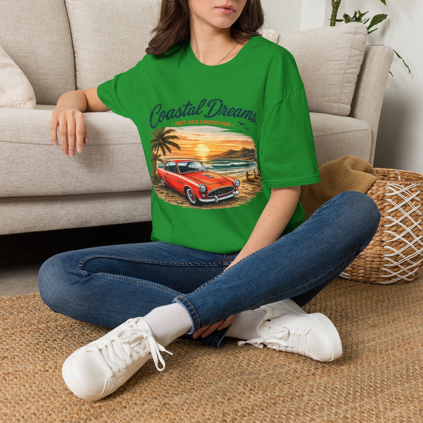 Coastal Dreams T-Shirt – Salzige Luft & Sonnengeküsstes Haar | Vintage Oldtimer Strand Motiv