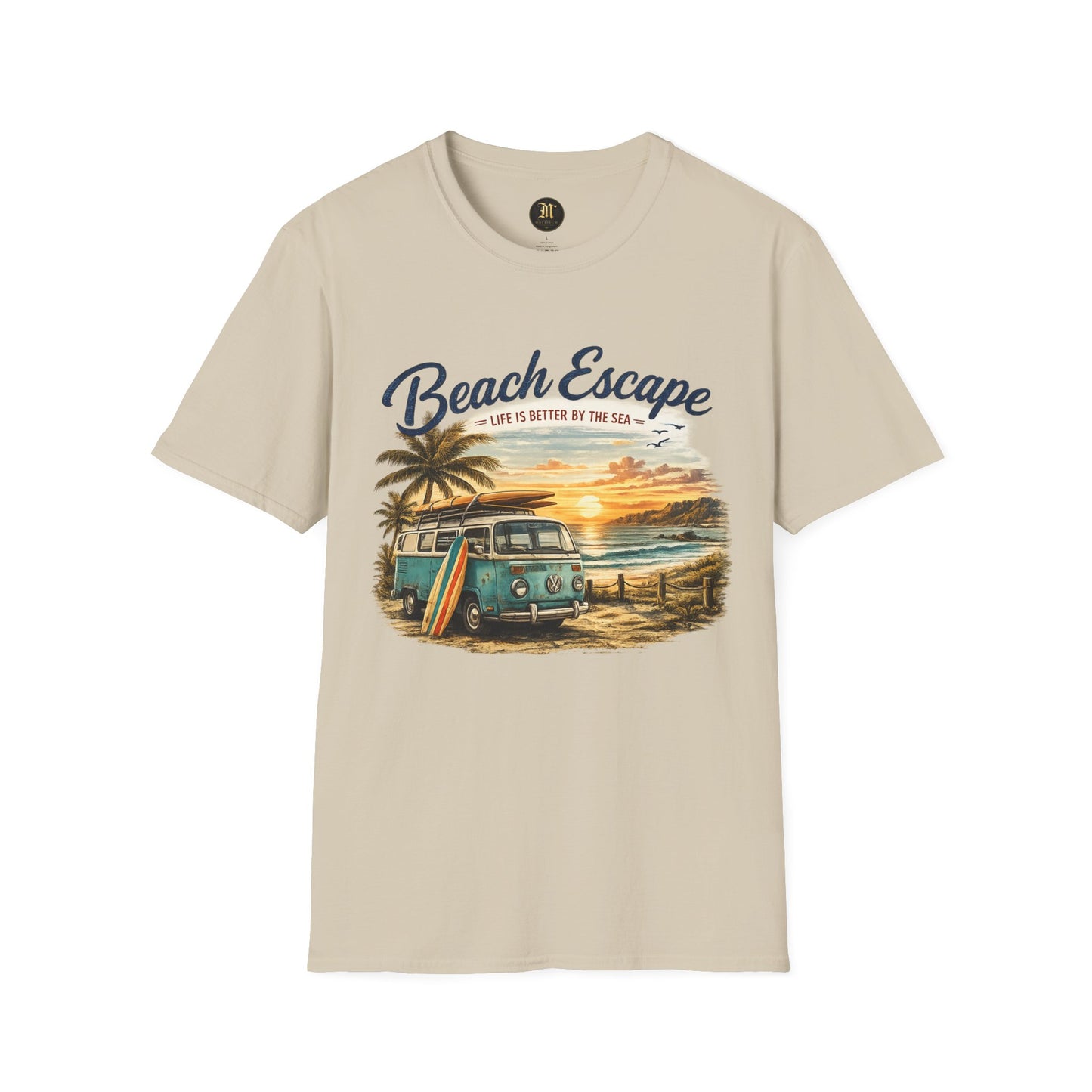 Beach Escape – Life Is Better By The Sea T-Shirt | Vintage Surf Van Beach Shirt | Summer Roadtrip Tee