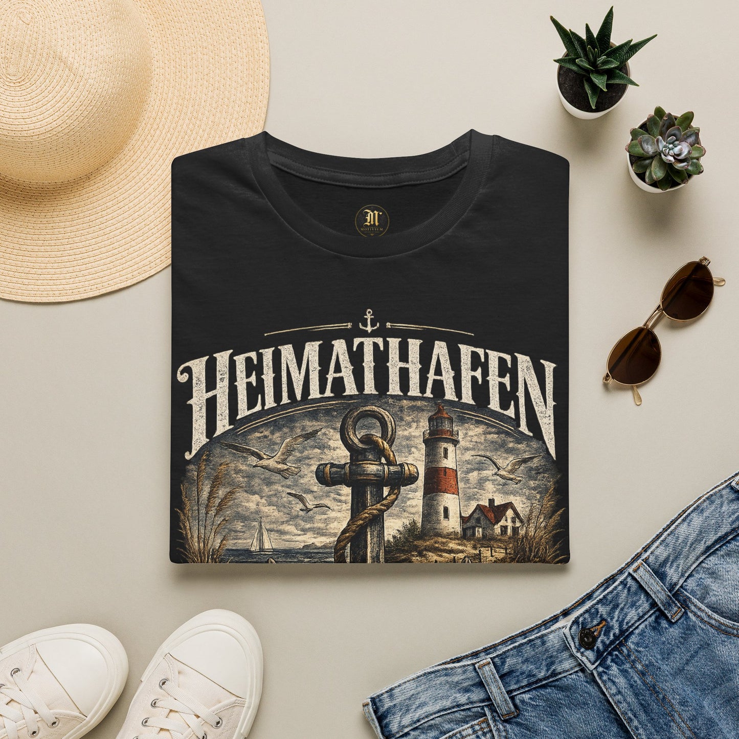 Heimathafen T-Shirt – Vintage Küsten Design | Wo die Seele ankert | Maritimes Nordsee Shirt