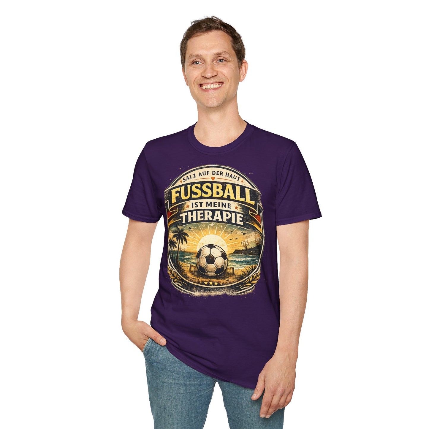 Fußball ist meine Therapie Shirt | Vintage Fußball Sommer Beach Lifestyle T-Shirt