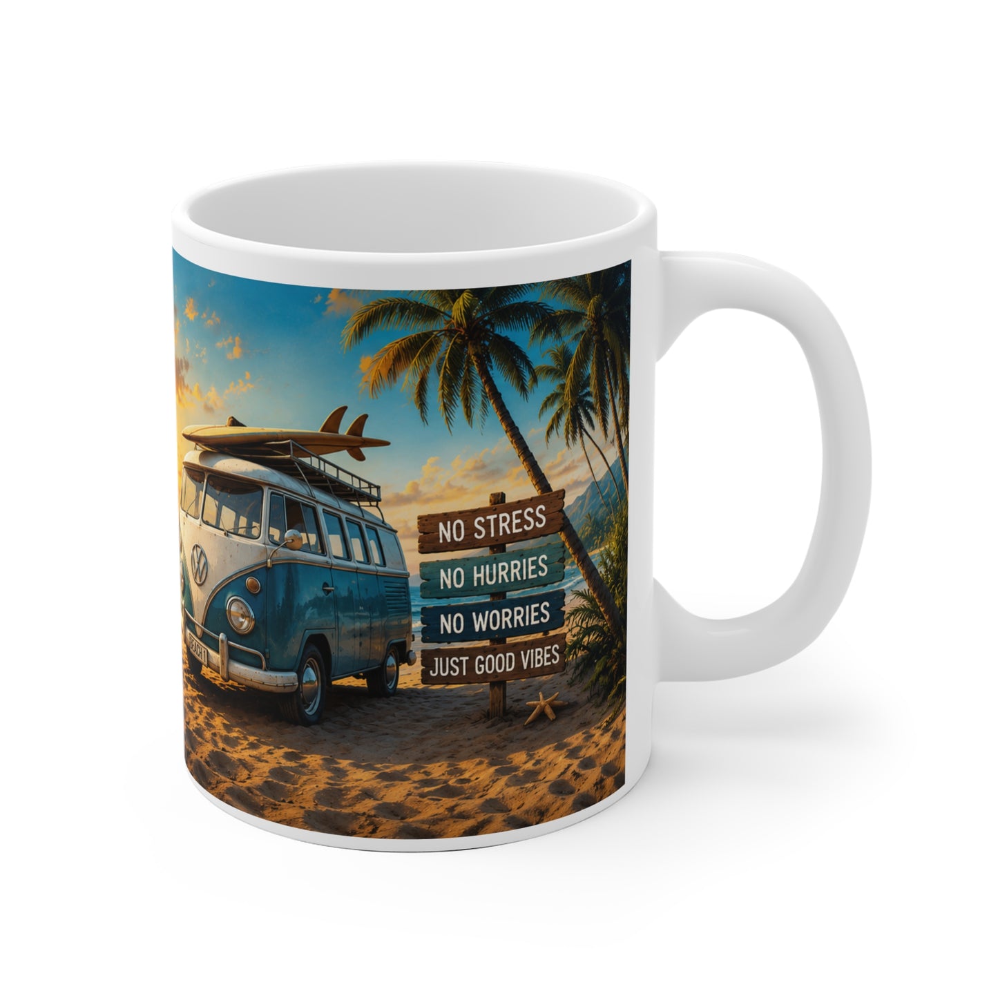 Life Is Better At The Beach – Retro Beach Van Panorama Kaffeetasse | Sommer & Vanlife Mug
