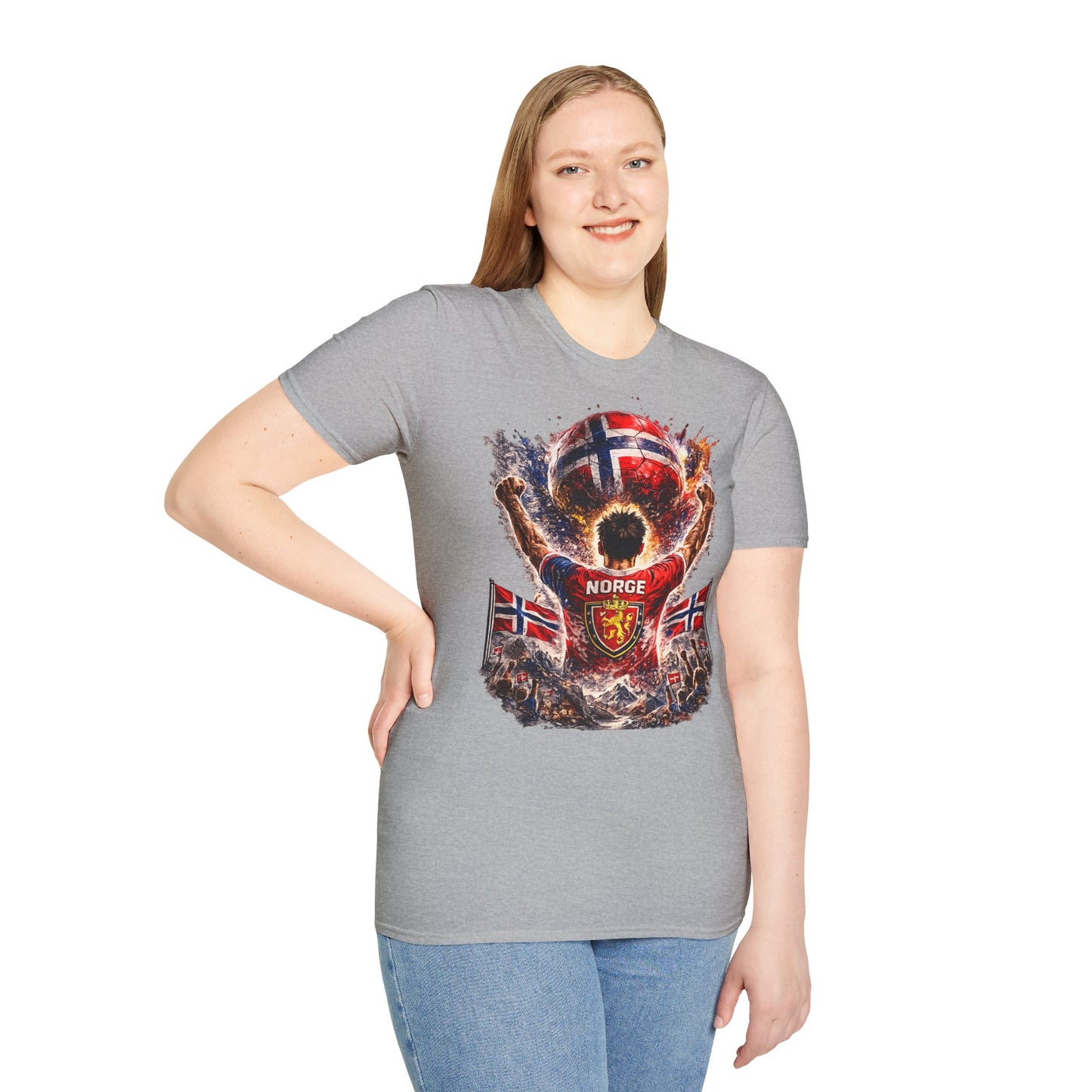Norwegen Fußball Fan T-Shirt – Norwegen Flagge Supporter Design | Fußball Fanartikel | Geschenk für Fußballfans
