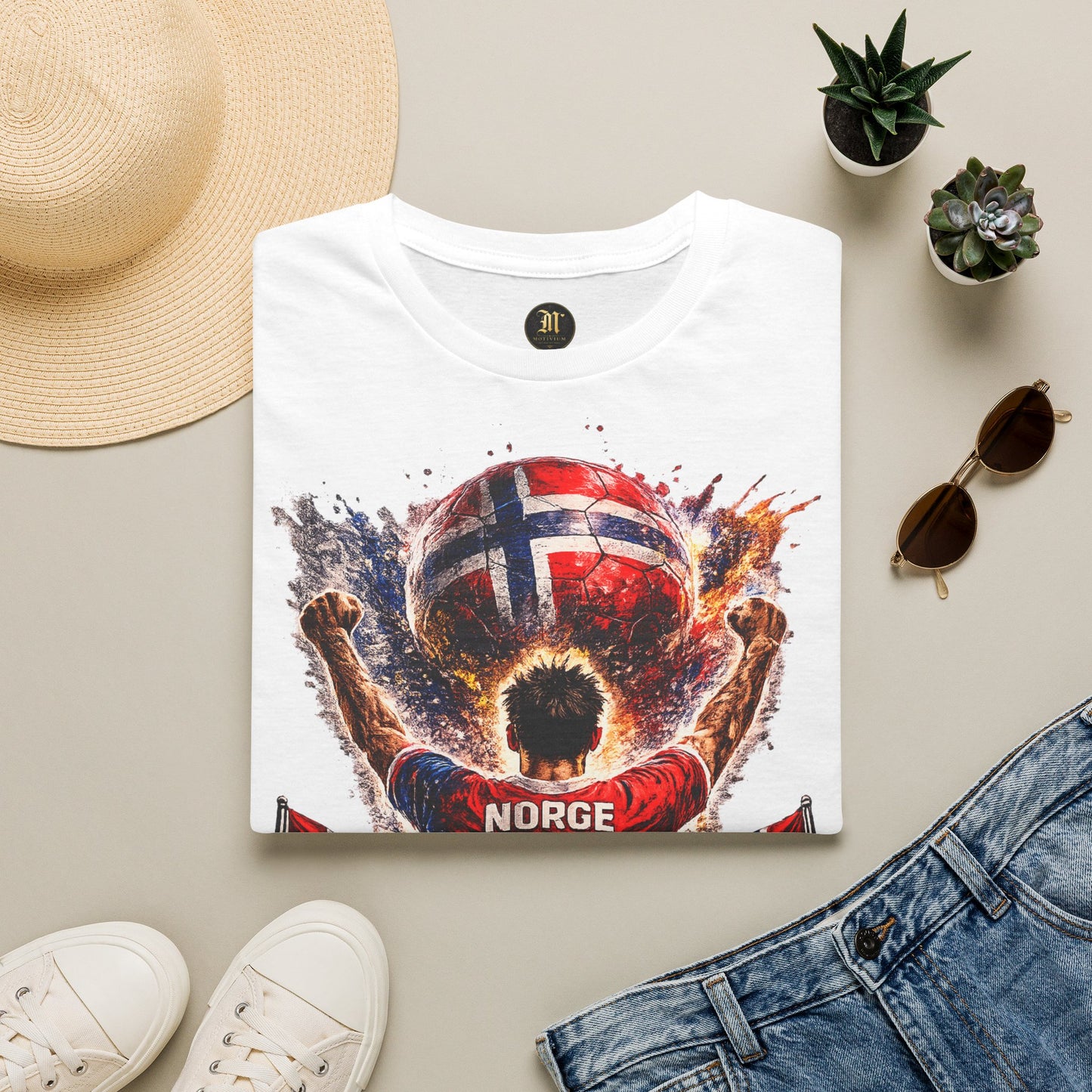 Norwegen Fußball Fan T-Shirt – Norwegen Flagge Supporter Design | Fußball Fanartikel | Geschenk für Fußballfans
