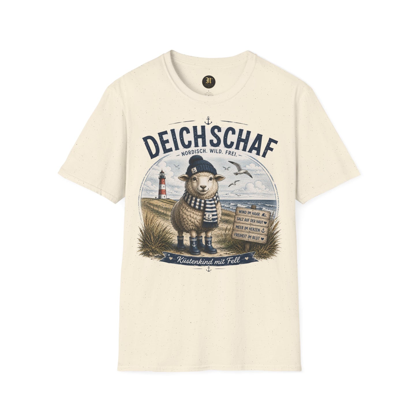 Deichschaf T-Shirt – Nordisch. Wild. Frei. | Maritimes Schaf für Nordsee- & Ostseefans