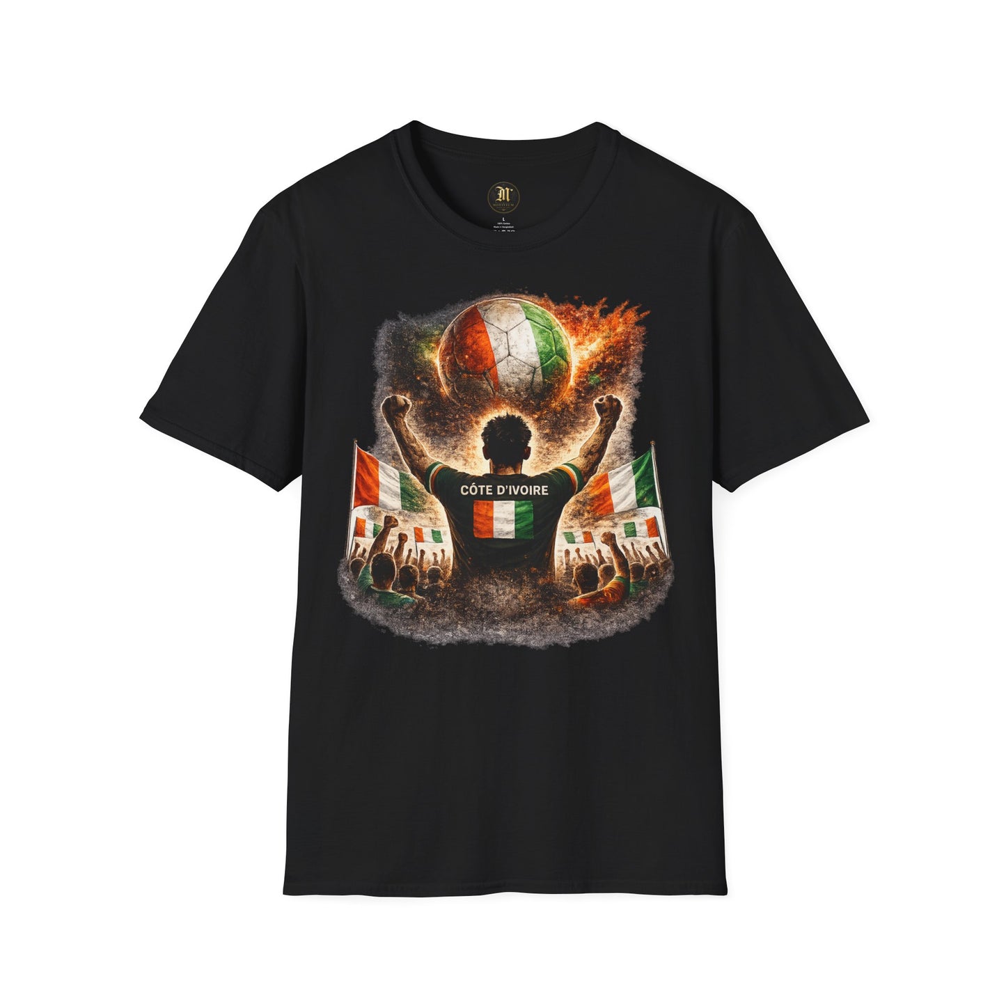 Elfenbeinküste Fußball Fan T-Shirt – Côte d'Ivoire Flagge Supporter Design | Fußball Fanartikel | Geschenk für Fußballfans