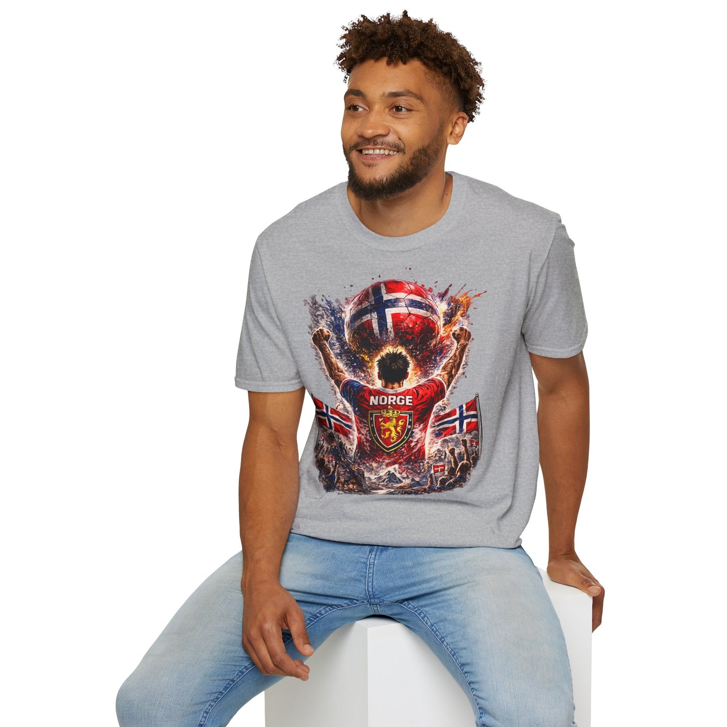 Norwegen Fußball Fan T-Shirt – Norwegen Flagge Supporter Design | Fußball Fanartikel | Geschenk für Fußballfans