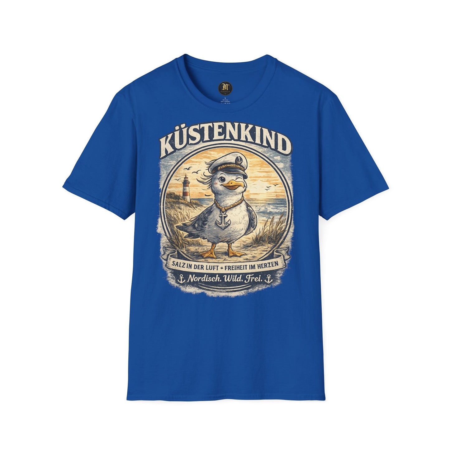 Küstenkind Möwe Shirt – Nordisch Wild Frei – Maritimes Küstenmotiv mit Leuchtturm & Möwe – Nordsee Ostsee T-Shirt