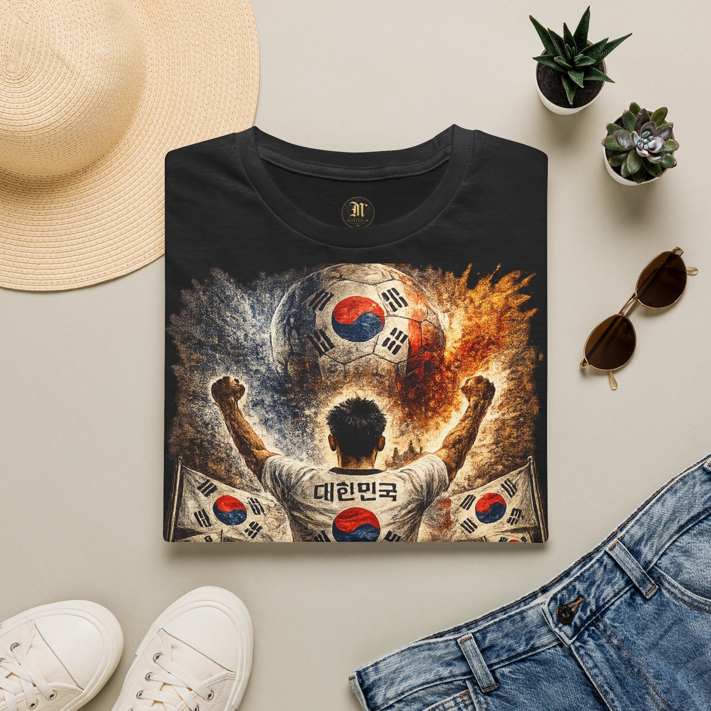 Südkorea Fußball Fan T-Shirt | Korea Supporter Shirt | South Korea Fan Design | Fußball Fanartikel | Geschenk für Südkorea Fans