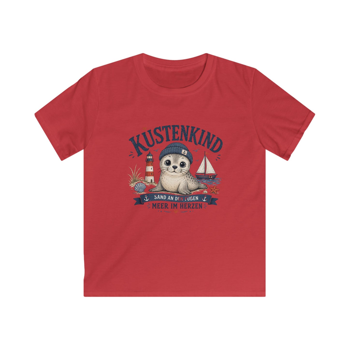 🦭 Küstenkind Kinder T-Shirt – Niedliche Robbe am Meer | Sand an den Füßen, Meer im Herzen