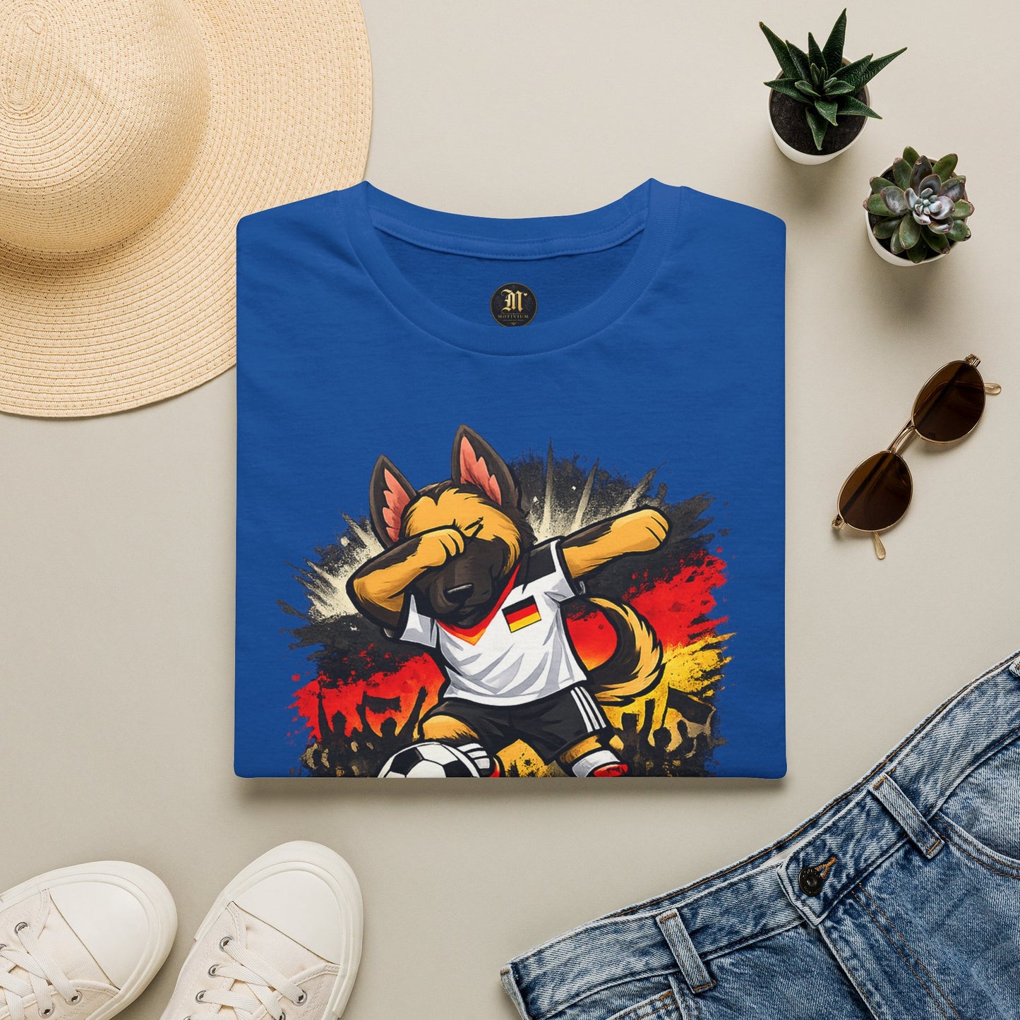 Deutschland Fußball Fan Hund T-Shirt – Schäferhund im Deutschland Trikot | Motivium