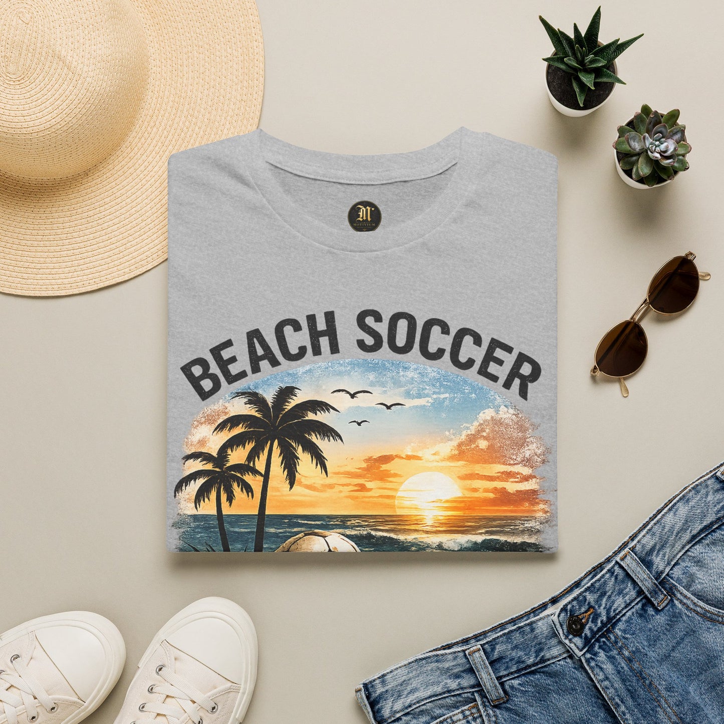 Beach Soccer – Good Vibes T-Shirt | Strandfußball & Sommer Feeling | High Tides & Good Times