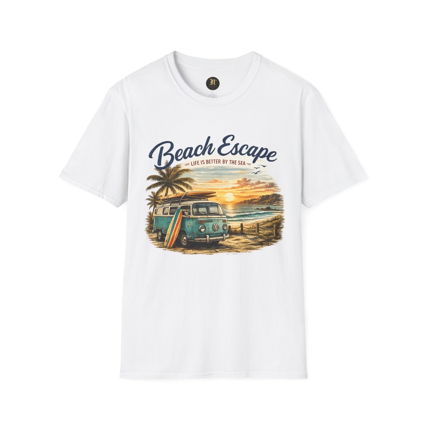 Beach Escape – Life Is Better By The Sea T-Shirt | Vintage Surf Van Beach Shirt | Summer Roadtrip Tee