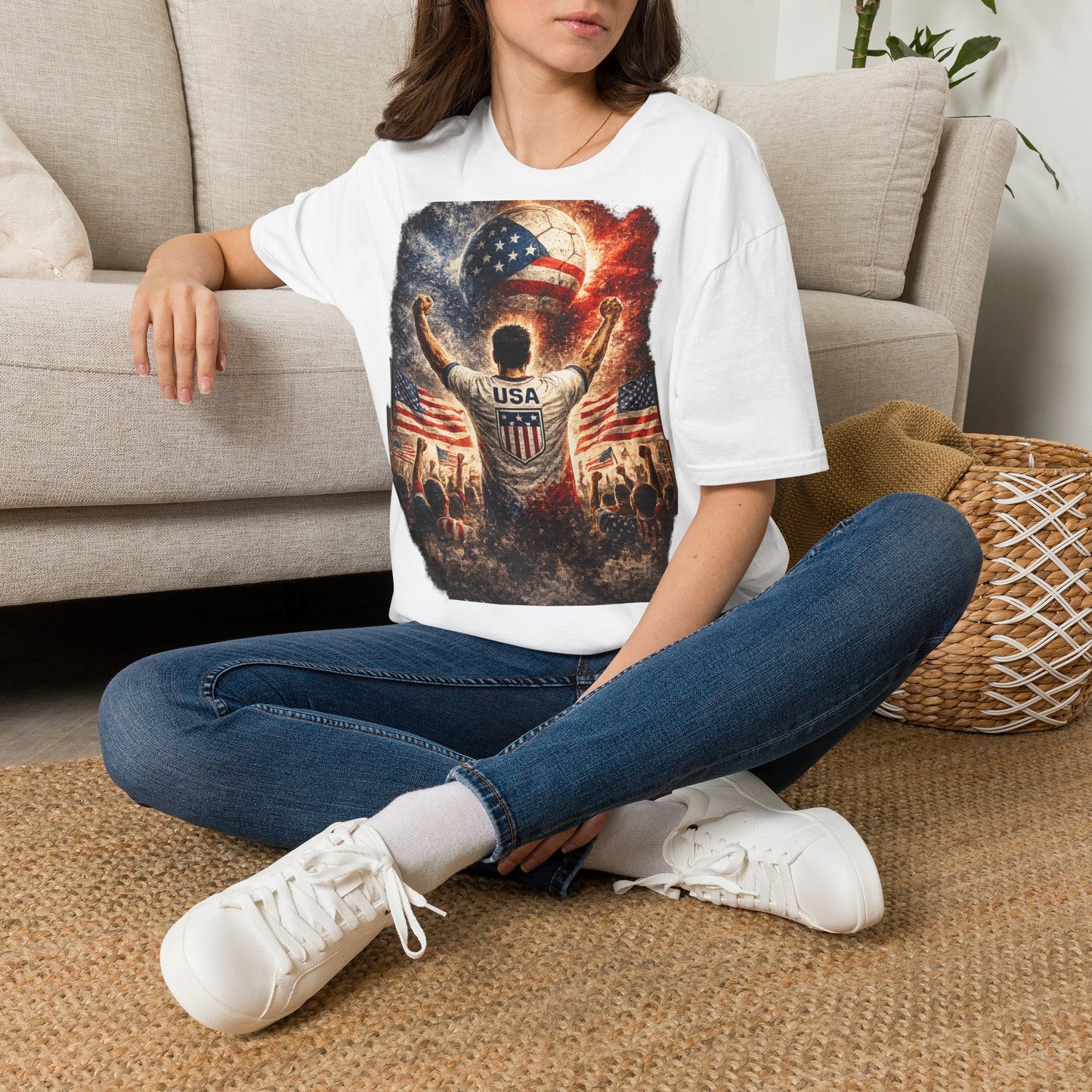 USA Fußball Fan T-Shirt | USA Supporter Shirt | United States Fan Design | Fußball Fanartikel | Geschenk für USA Fans