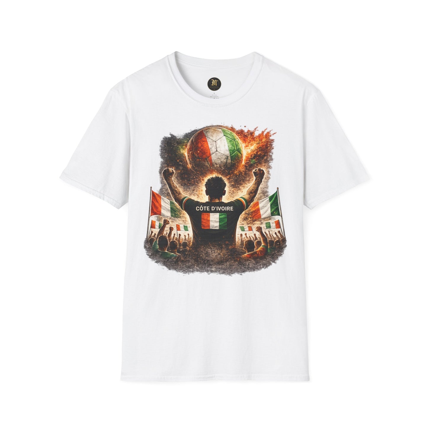 Elfenbeinküste Fußball Fan T-Shirt – Côte d'Ivoire Flagge Supporter Design | Fußball Fanartikel | Geschenk für Fußballfans