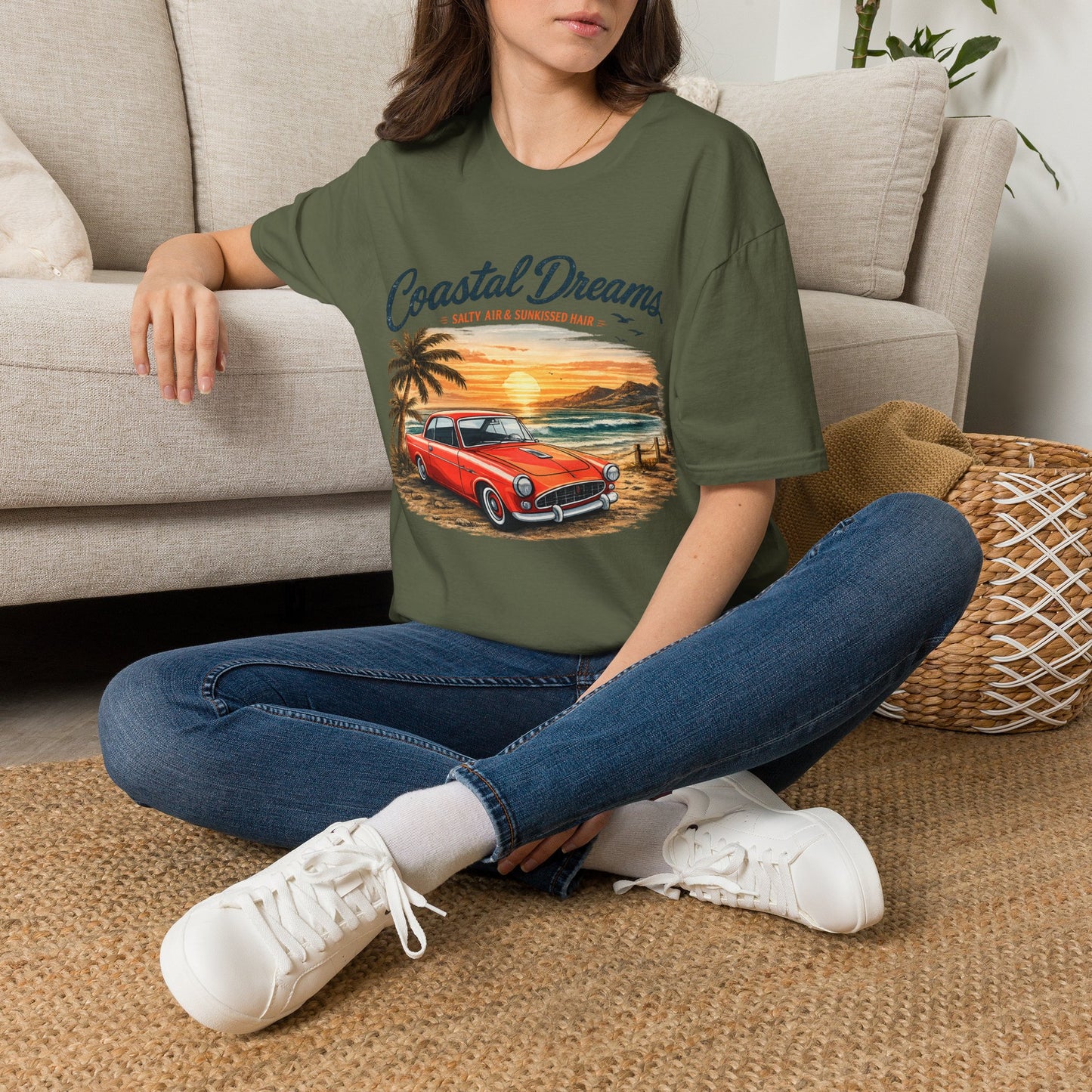 Coastal Dreams T-Shirt – Salzige Luft & Sonnengeküsstes Haar | Vintage Oldtimer Strand Motiv