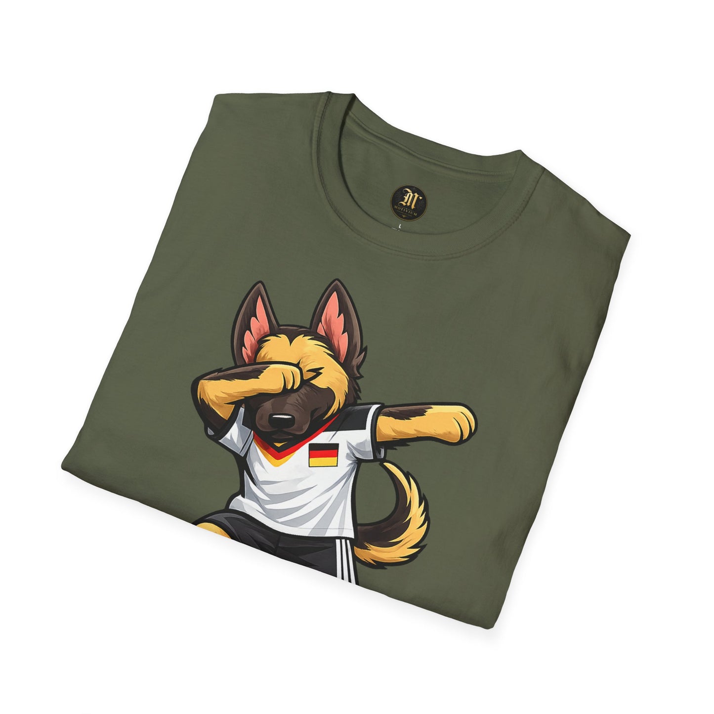 Deutschland Fußball Fan Hund T-Shirt – Dabbing Schäferhund im Deutschland Trikot