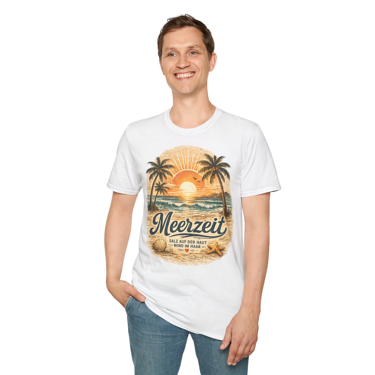 Meerzeit T-Shirt – Salz auf der Haut, Wind im Haar | Vintage Strand Shirt | Sommer Urlaub Meer Geschenk