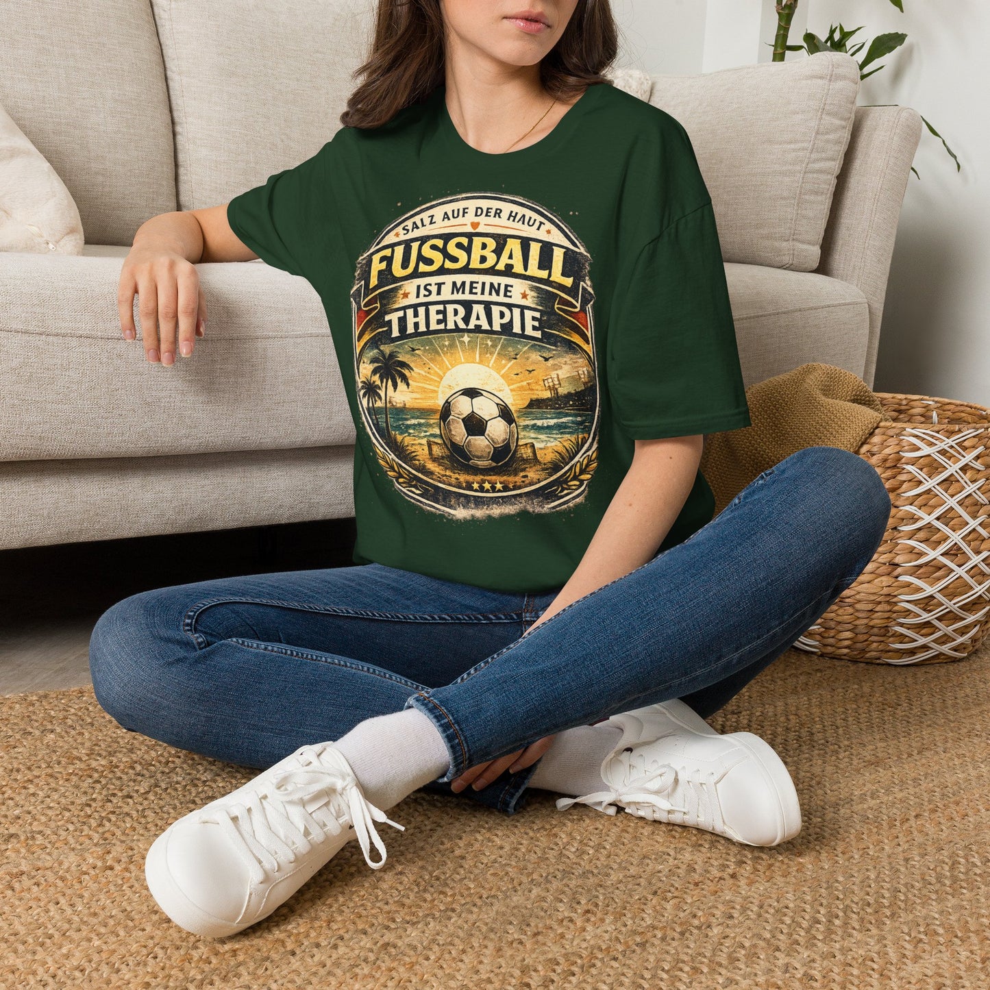 Fußball ist meine Therapie Shirt | Vintage Fußball Sommer Beach Lifestyle T-Shirt