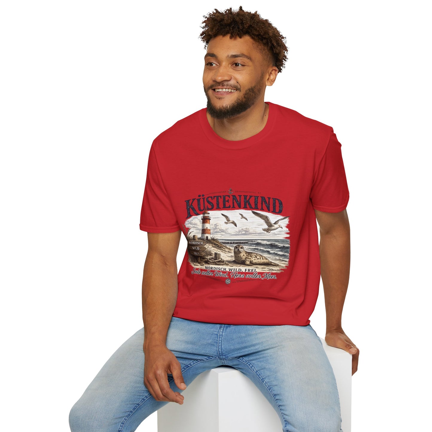 🌊 Küstenkind – Nordisch. Wild. Frei. | Vintage Nordsee T-Shirt mit Robbe & Leuchtturm