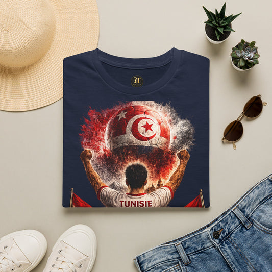 Tunesien Fußball Fan T-Shirt | Tunesien Supporter Shirt | Tunisia Fan Design | Fußball Fanartikel | Geschenk für Tunesien Fans