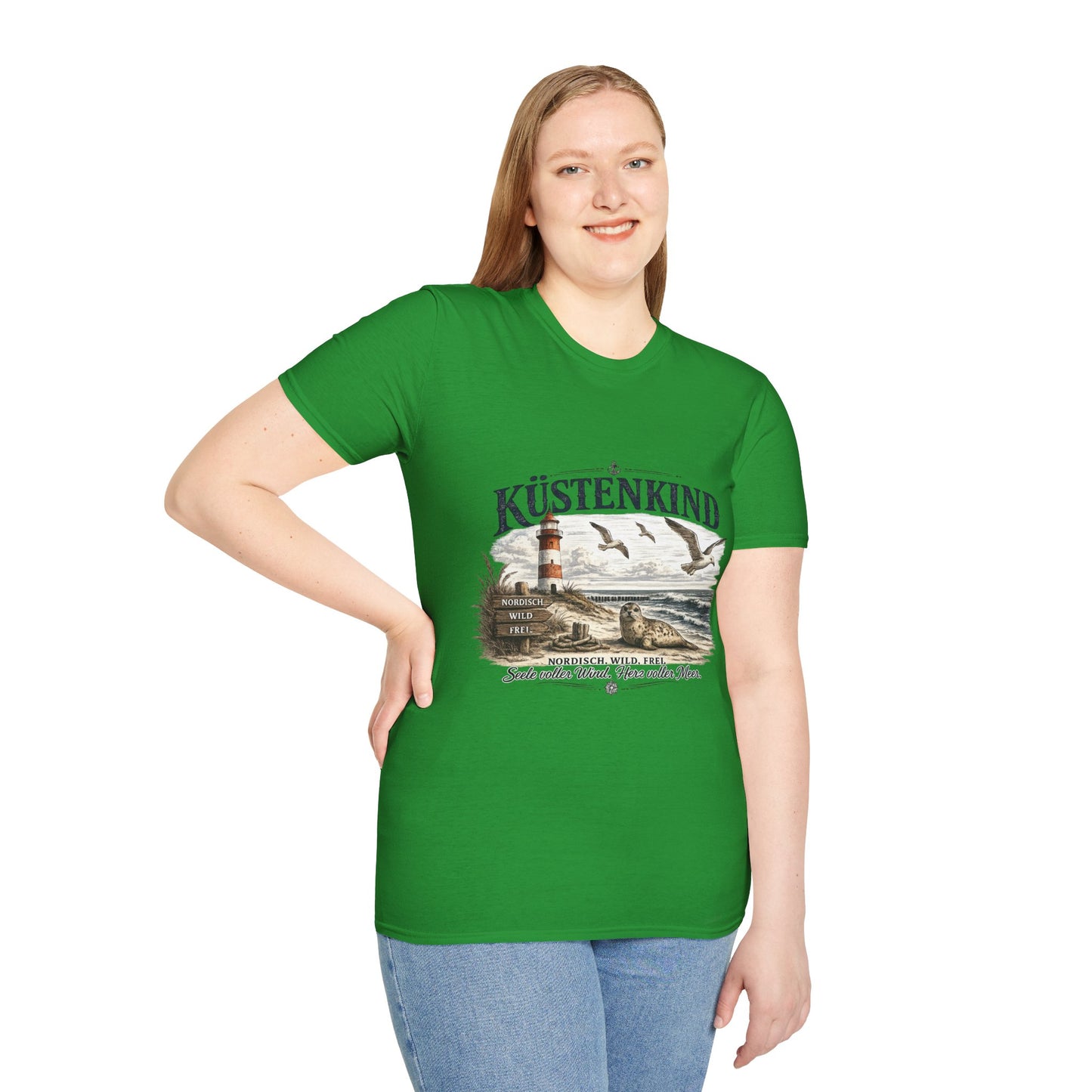 🌊 Küstenkind – Nordisch. Wild. Frei. | Vintage Nordsee T-Shirt mit Robbe & Leuchtturm