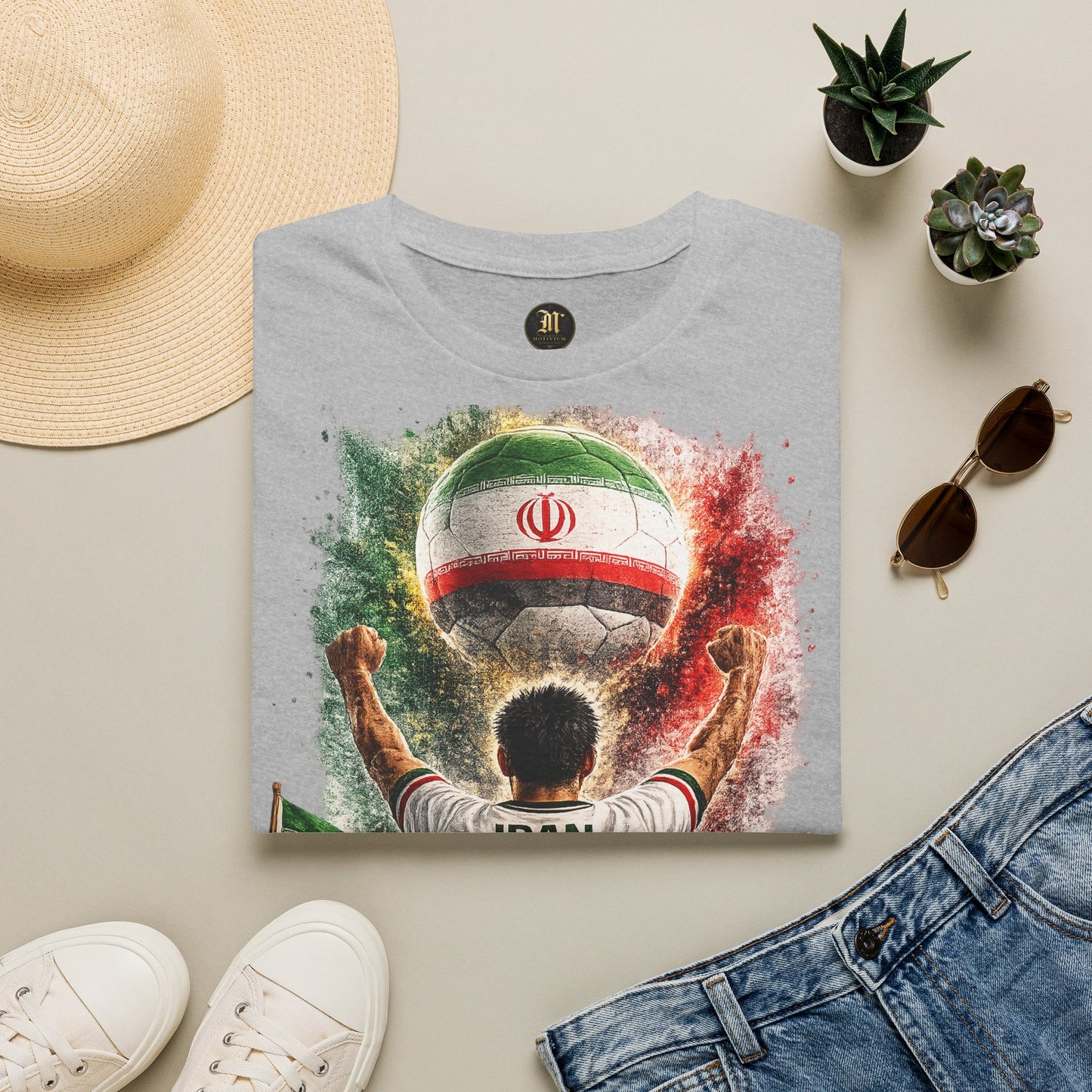 Iran Fußball Fan T-Shirt | Iran Supporter Shirt | Iran Fan Design | Fußball Fanartikel | Geschenk für Iran Fans