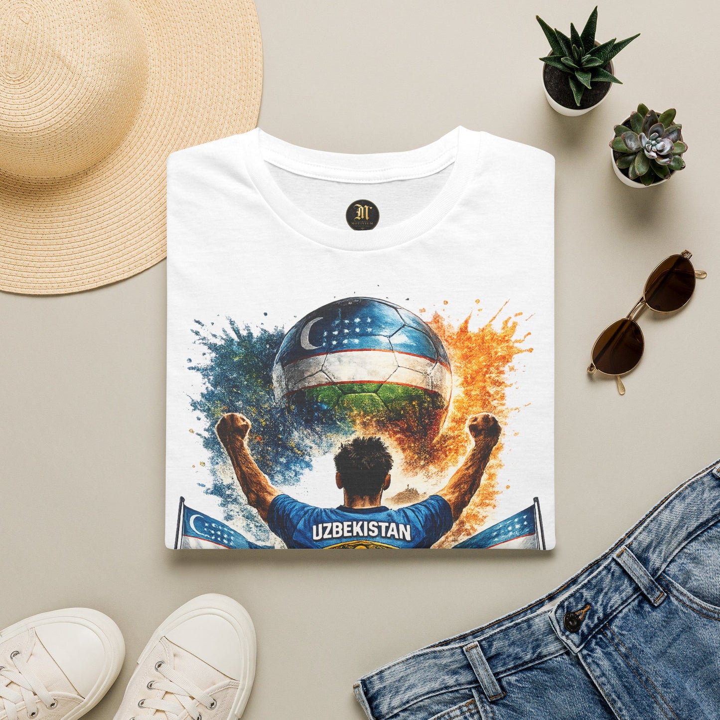 Usbekistan Fußball Fan T-Shirt – Usbekistan Flagge Supporter Design | Fußball Fanartikel | Geschenk für Fußballfans