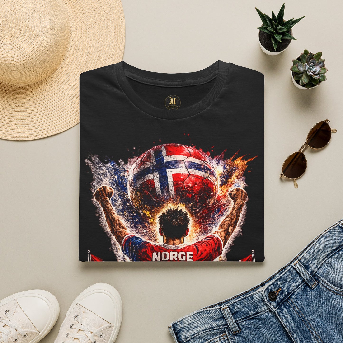 Norwegen Fußball Fan T-Shirt – Norwegen Flagge Supporter Design | Fußball Fanartikel | Geschenk für Fußballfans