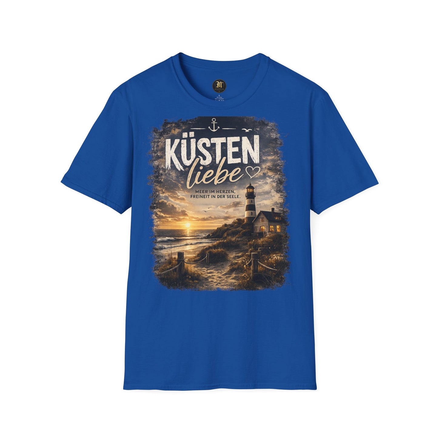 Küstenliebe Damen T-Shirt – Meer im Herzen, Freiheit in der Seele | Leuchtturm Strandshirt
