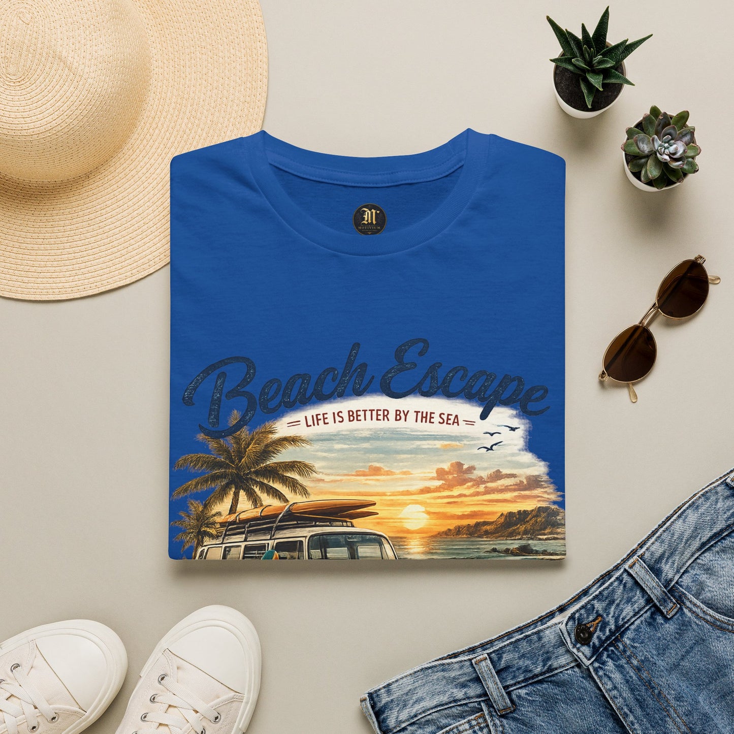 Beach Escape – Life Is Better By The Sea T-Shirt | Vintage Surf Van Beach Shirt | Summer Roadtrip Tee