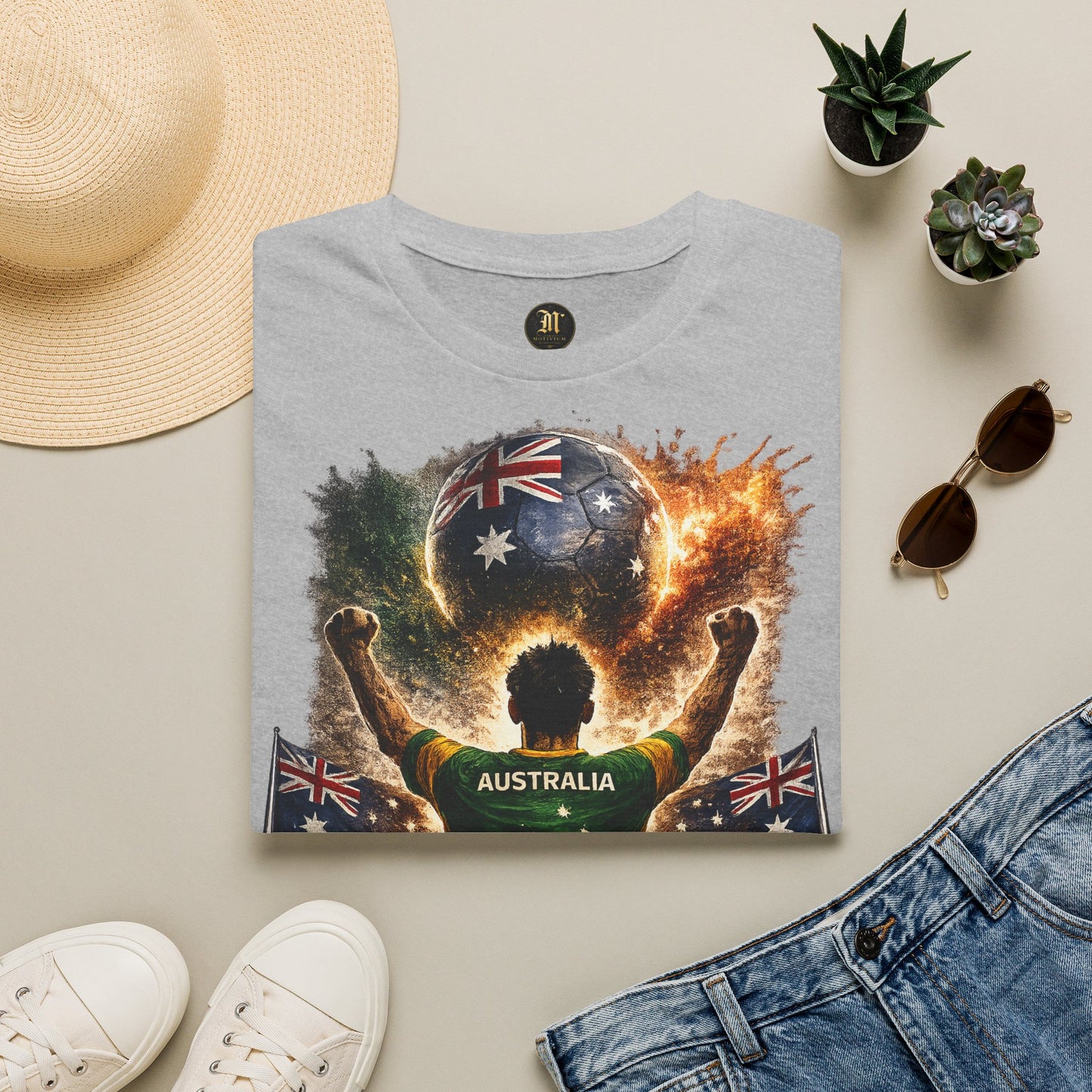 Australien Fußball Fan T-Shirt – Australien Flagge Supporter Design | Fußball Fanartikel | Geschenk für Fußballfans