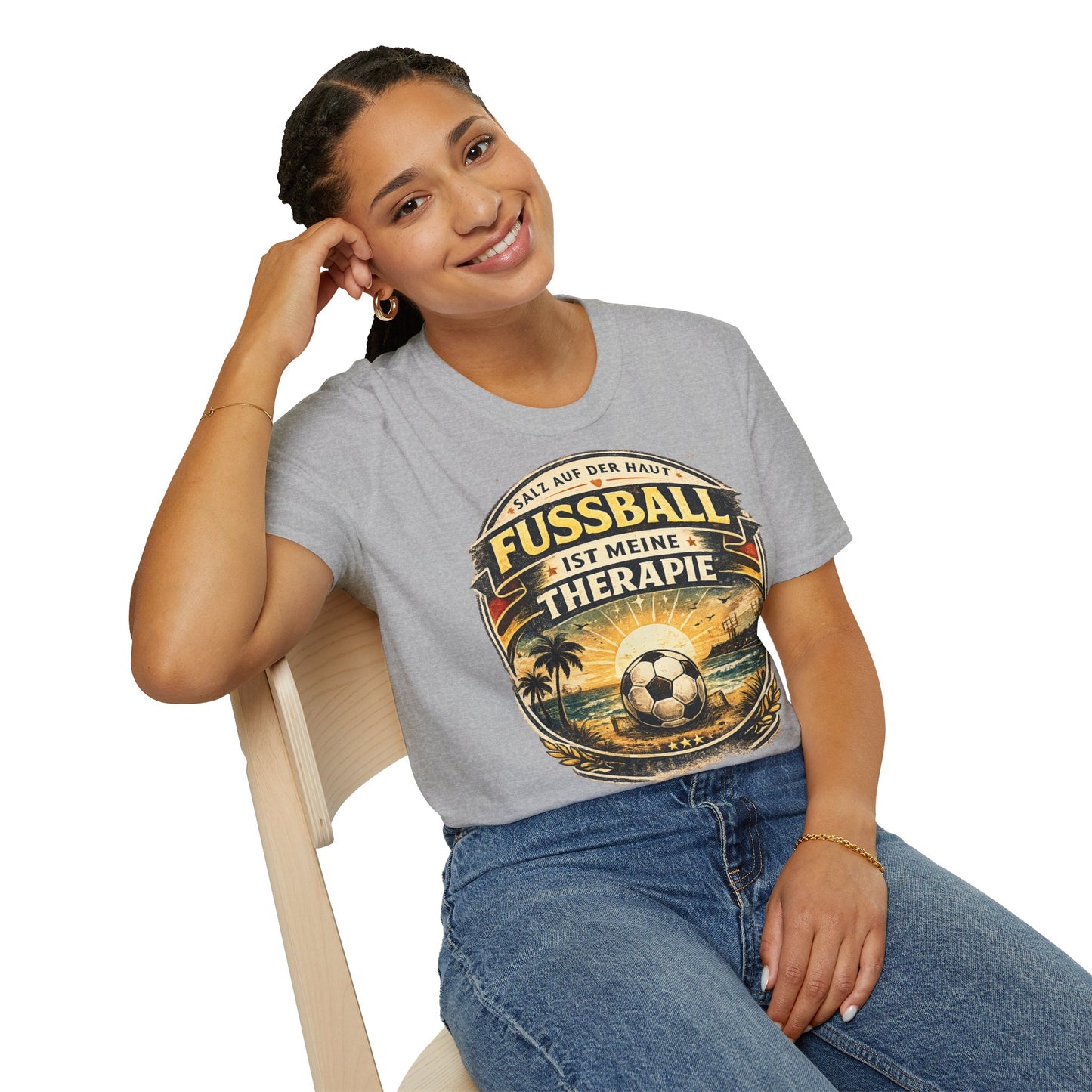 Fußball ist meine Therapie Shirt | Vintage Fußball Sommer Beach Lifestyle T-Shirt