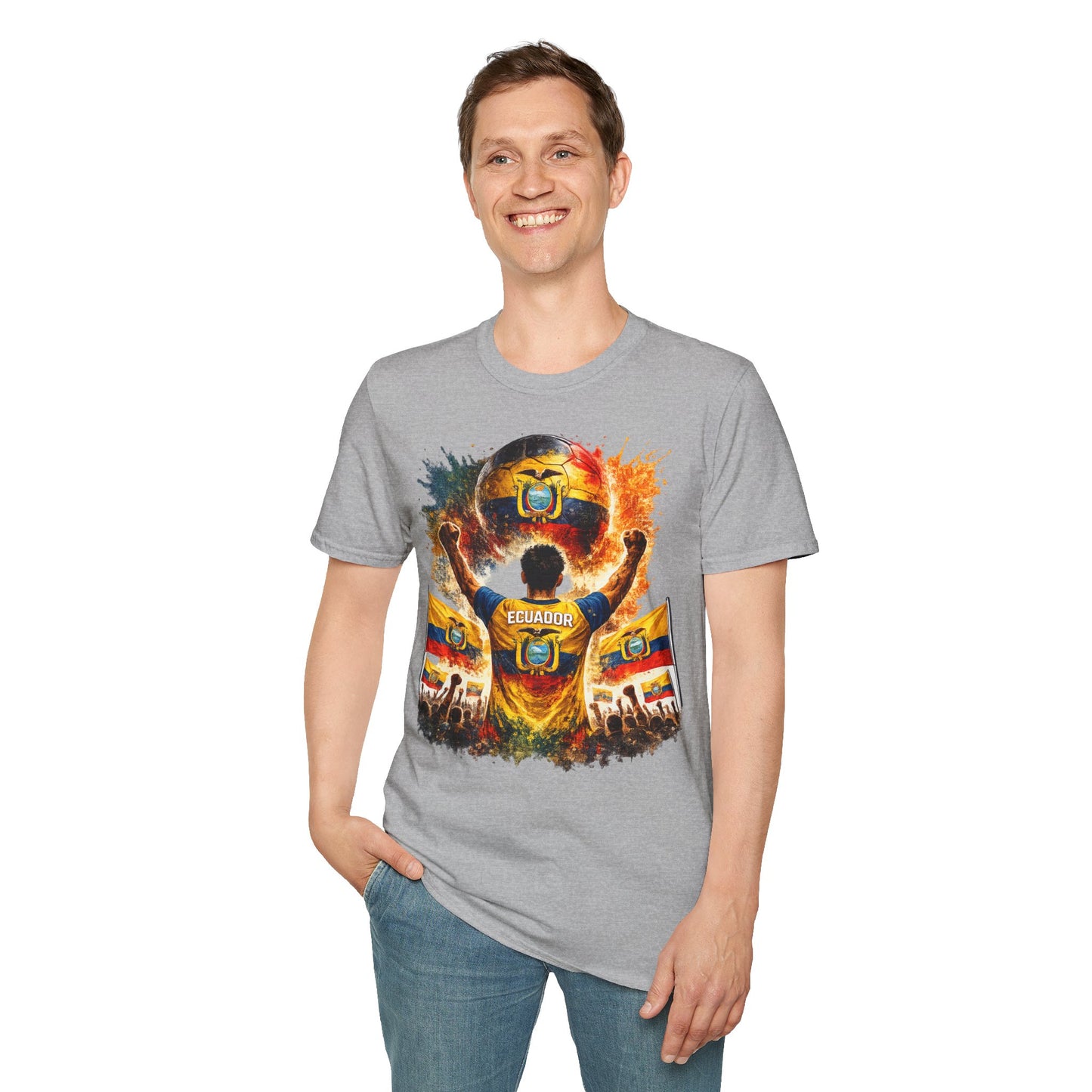 Ecuador Fußball Fan T-Shirt – Ecuador Flagge Supporter Design | Fußball Fanartikel | Geschenk für Fußballfans