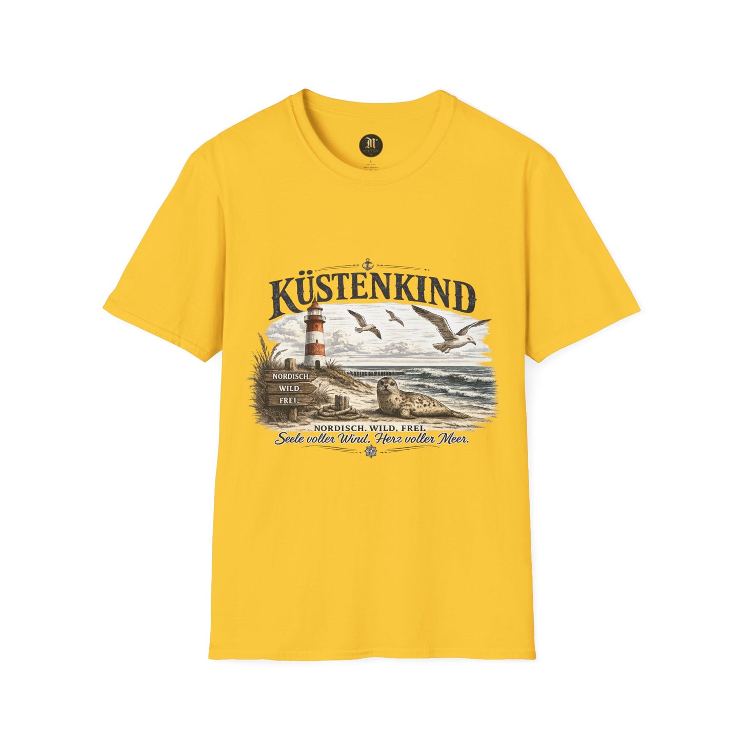 🌊 Küstenkind – Nordisch. Wild. Frei. | Vintage Nordsee T-Shirt mit Robbe & Leuchtturm