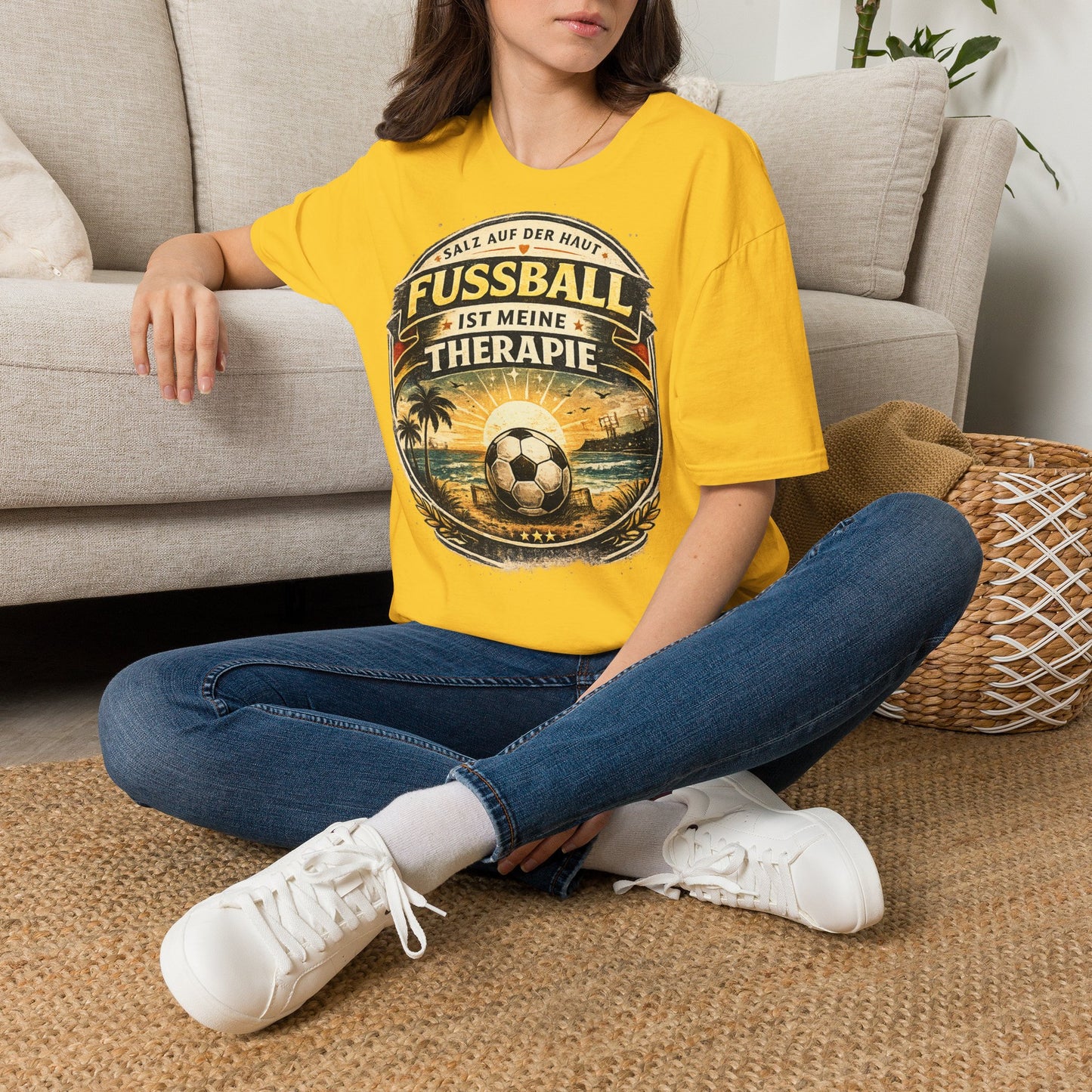 Fußball ist meine Therapie Shirt | Vintage Fußball Sommer Beach Lifestyle T-Shirt