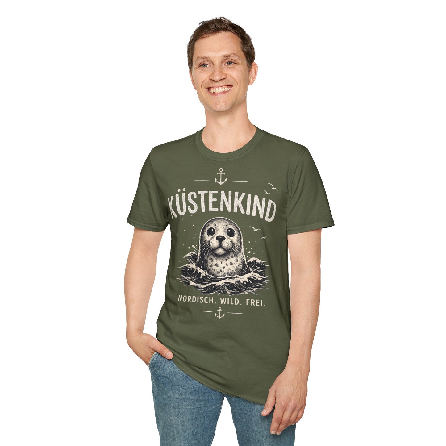 Küstenkind Robbe T-Shirt – Nordisch Wild Frei | Maritime Küstenliebe | Seal Ocean Beach Shirt | Nordsee Ostsee Geschenk