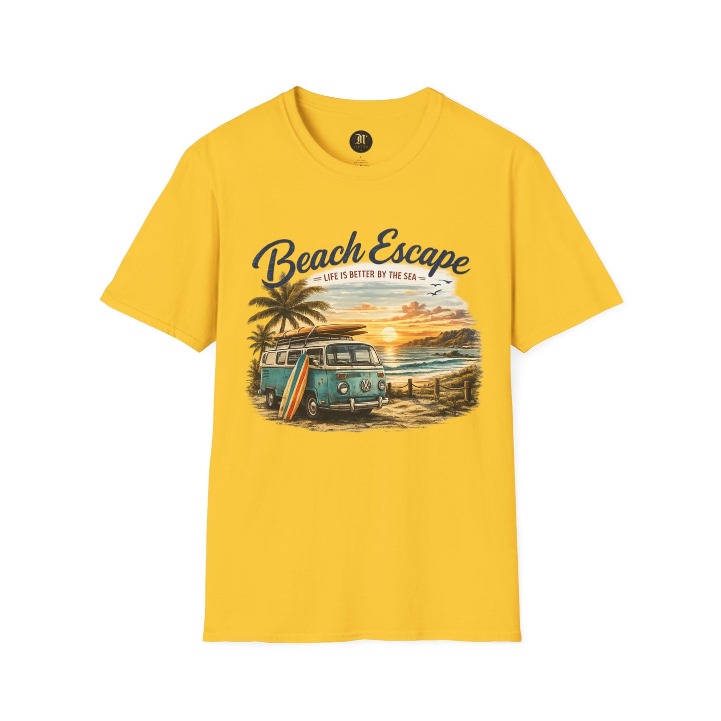 Beach Escape – Life Is Better By The Sea T-Shirt | Vintage Surf Van Beach Shirt | Summer Roadtrip Tee